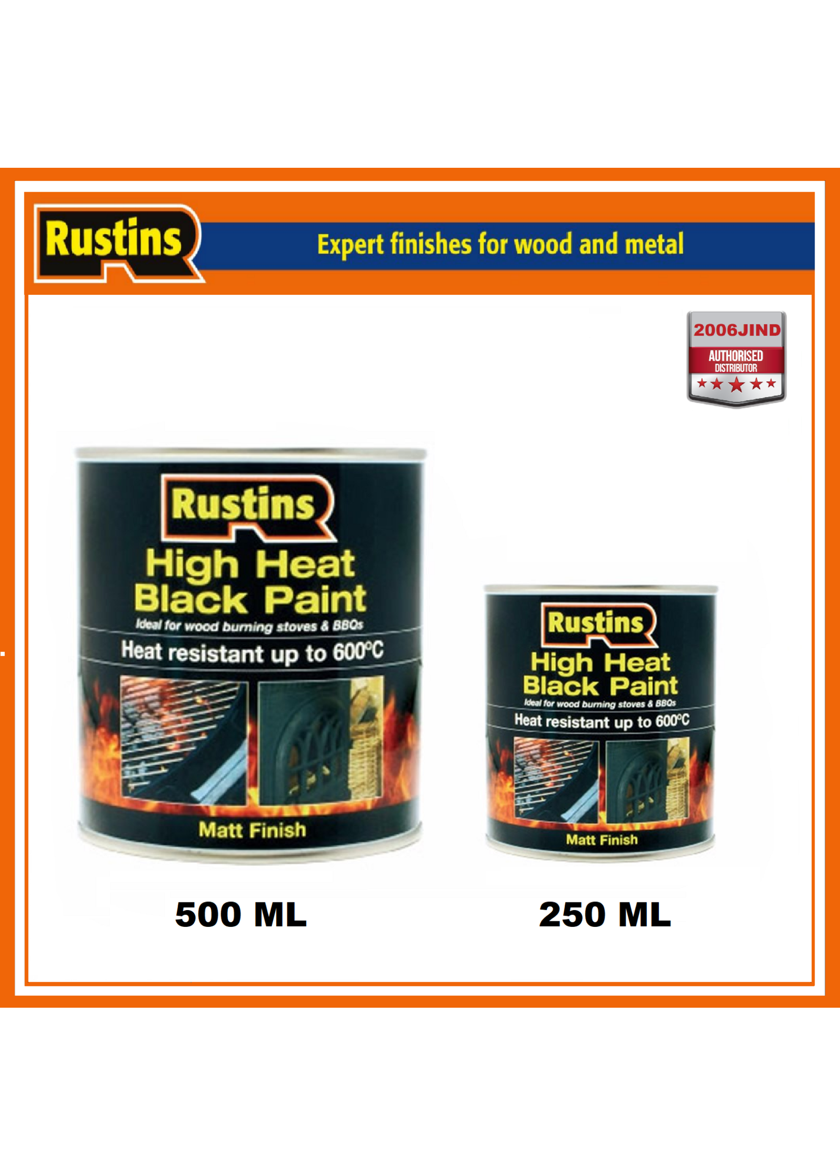 Rustins Rustins 600°C Heat Resistant Matt Black Paint