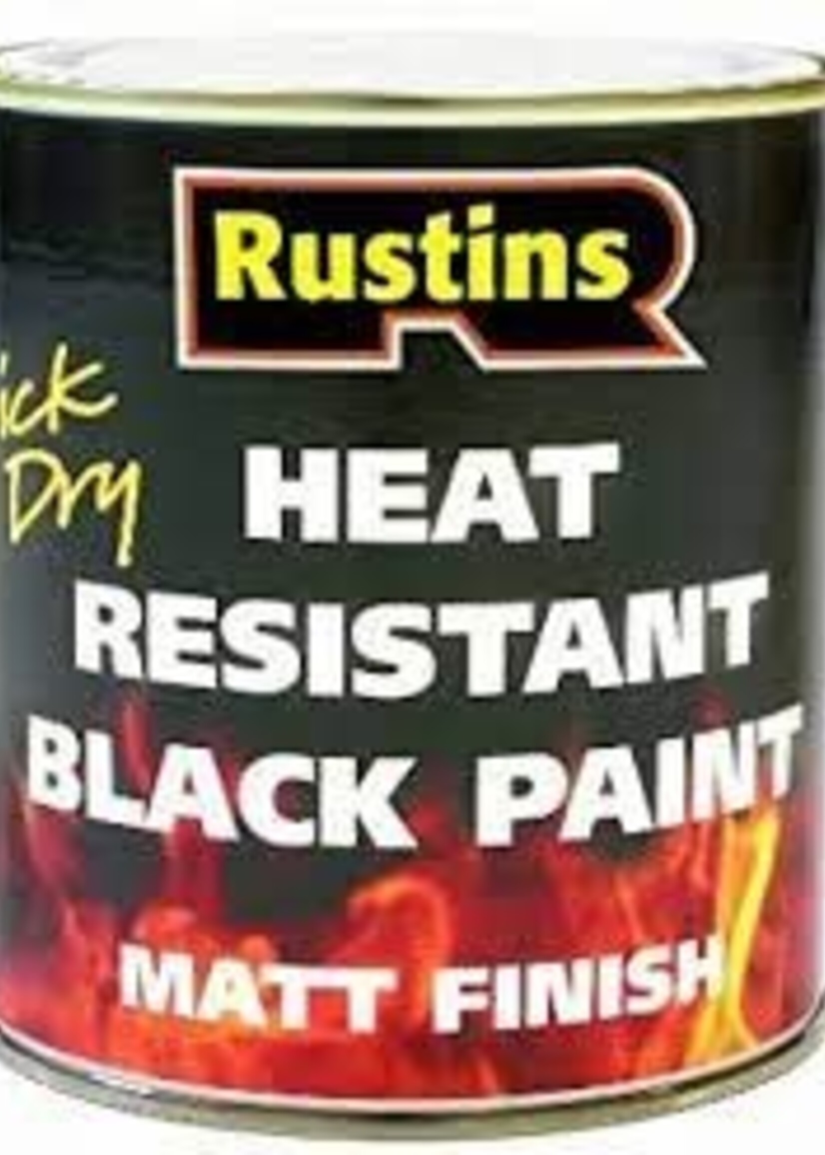 Rustins Rustins Quick Dry Heat Resistant Matt Black Paint 250ML