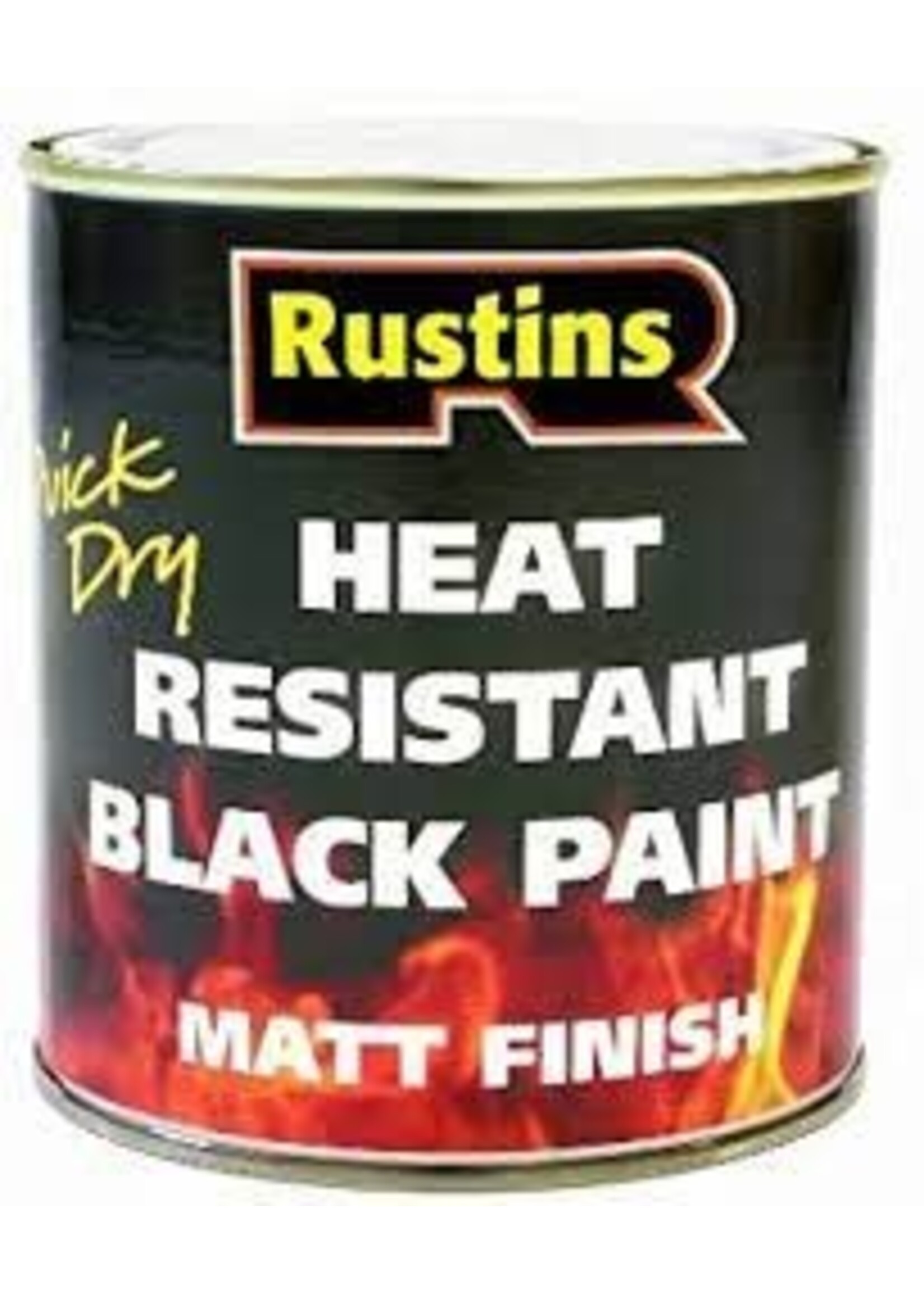 Rustins Rustins Quick Dry Heat Resistant Matt Black Paint 250ML