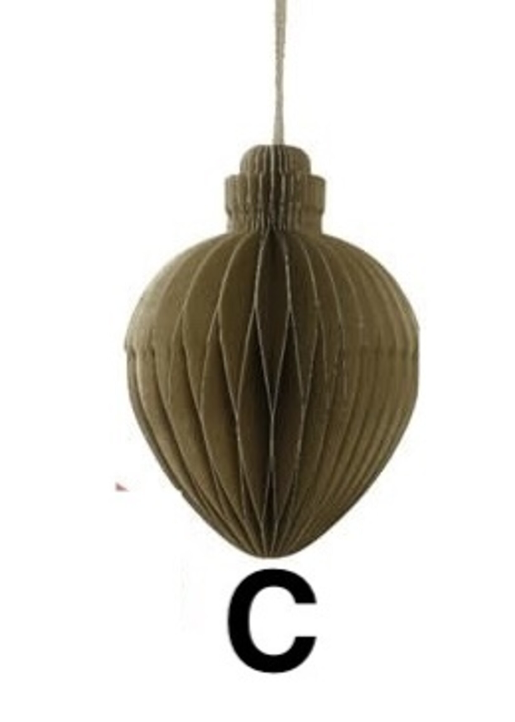 Decoris Paper Cone Hanging Baubles choice of 4 Assorted colours