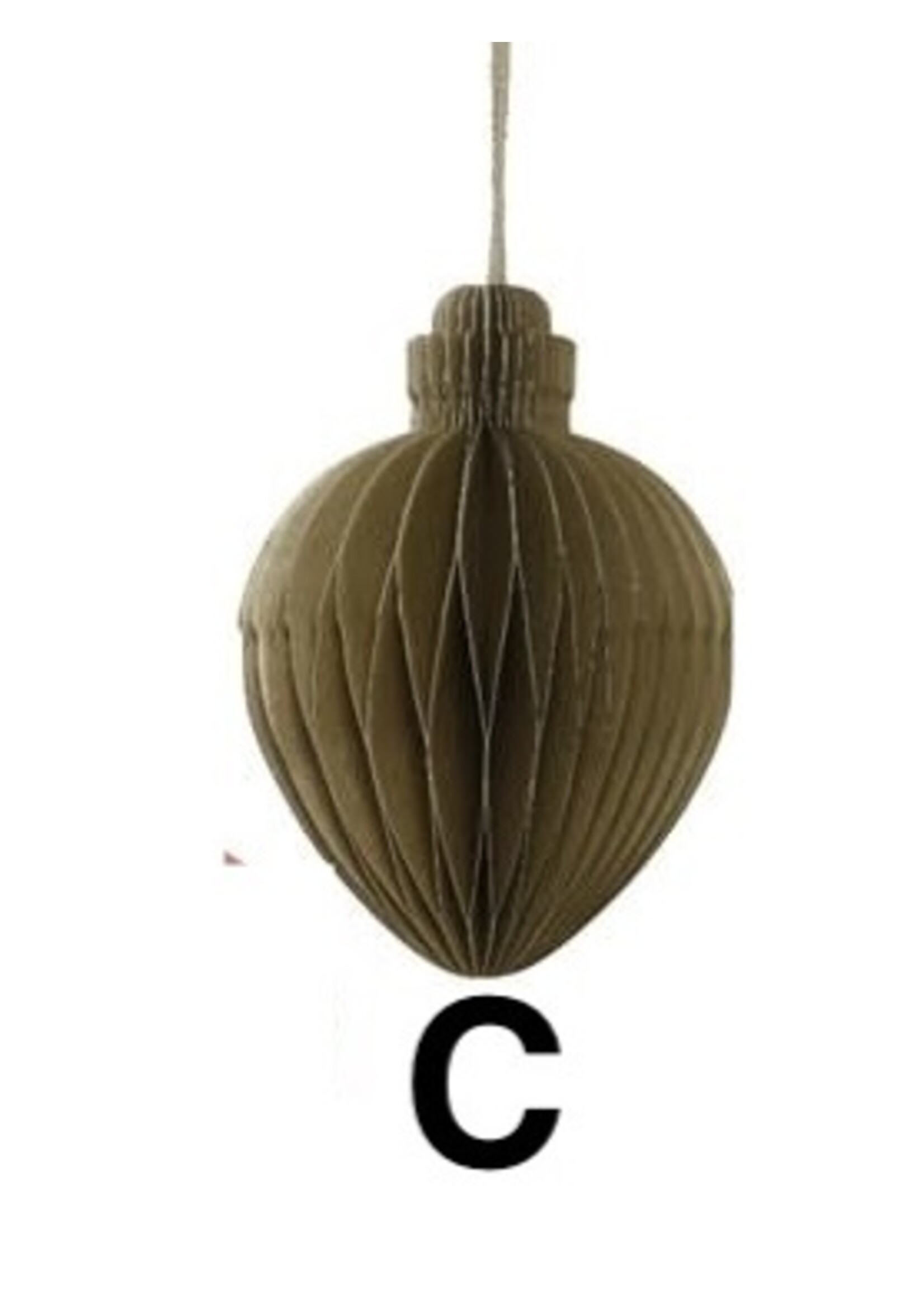 Decoris Paper Cone Hanging Baubles choice of 4 Assorted colours