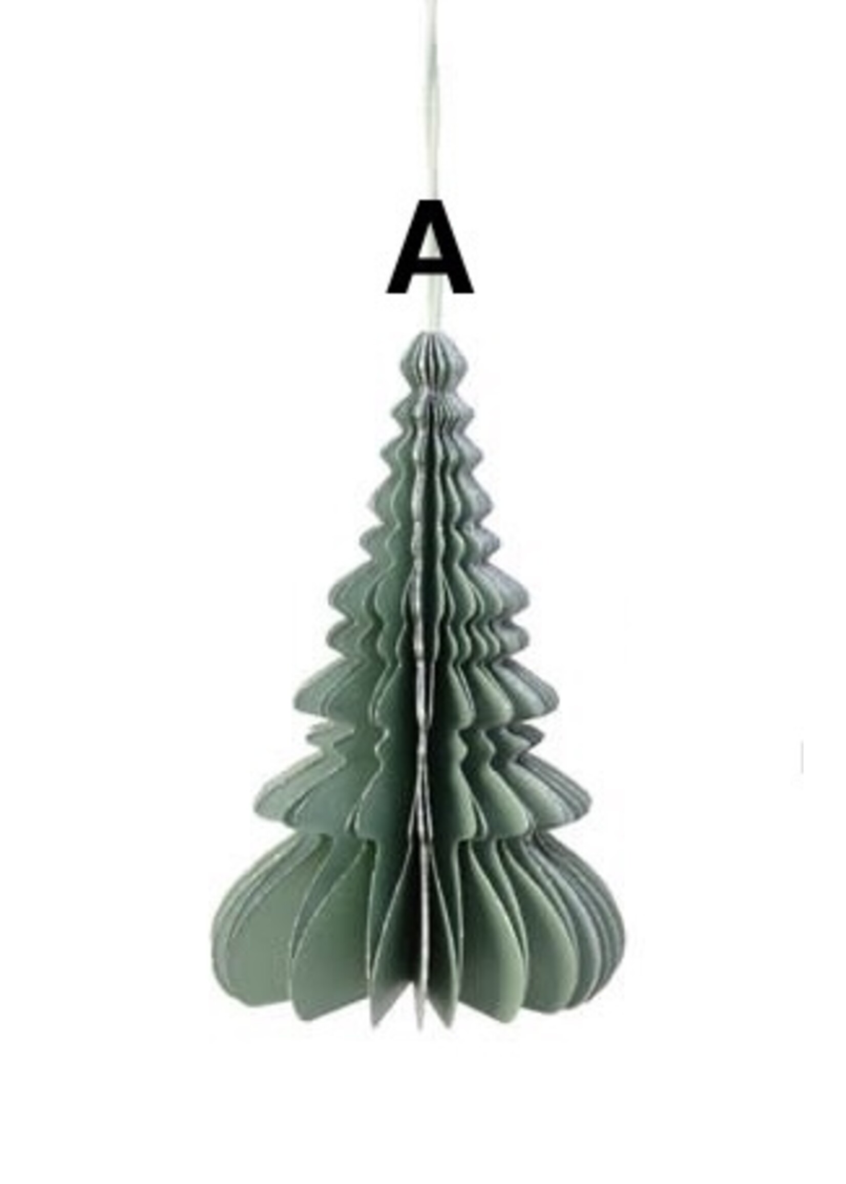 Decoris Green, Blue, Cream - Tree Paper Honeycomb Hanging Decoration 28cm (Price is for one)