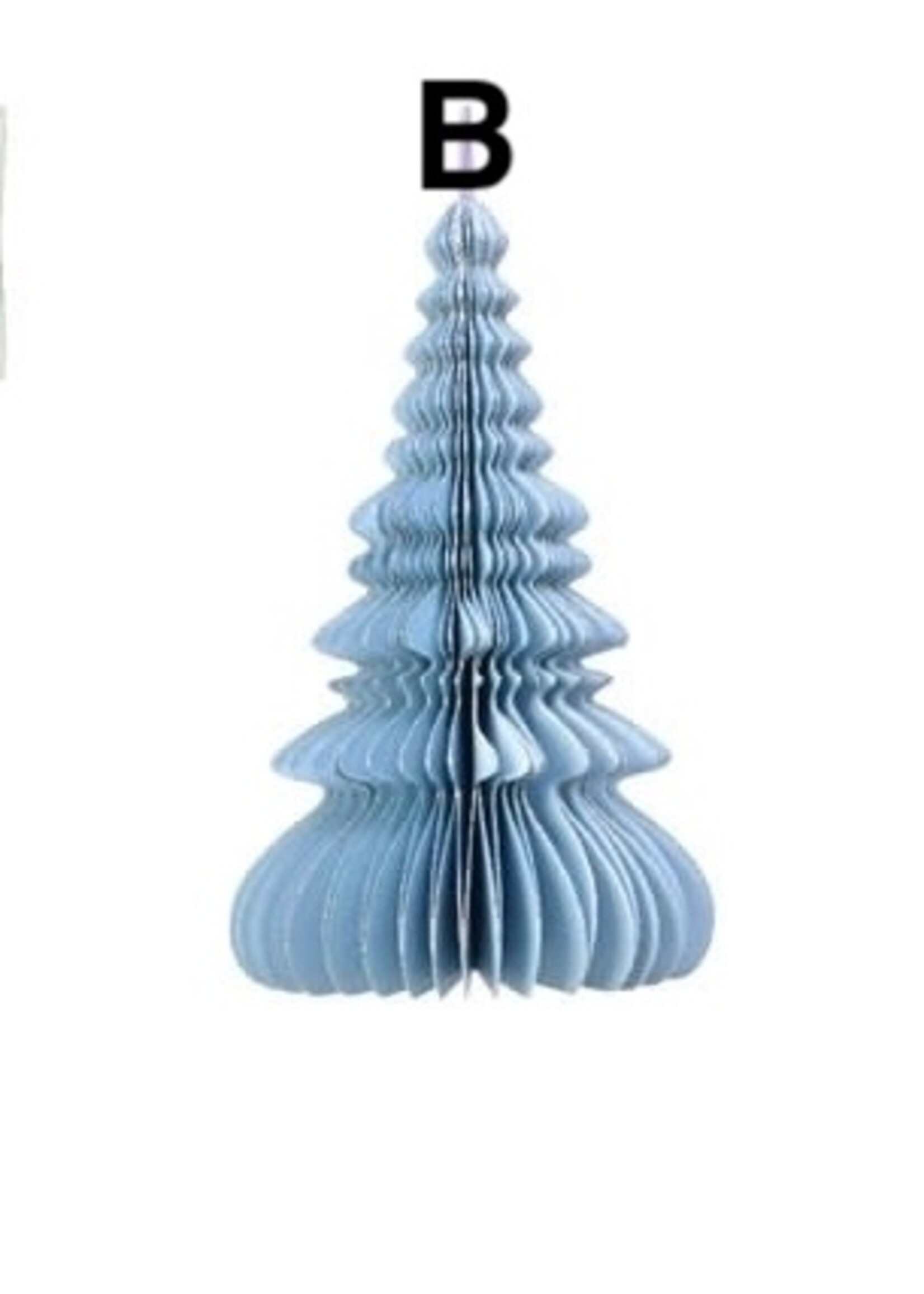 Decoris Green, Blue, Cream - Tree Paper Honeycomb Hanging Decoration 28cm (Price is for one)