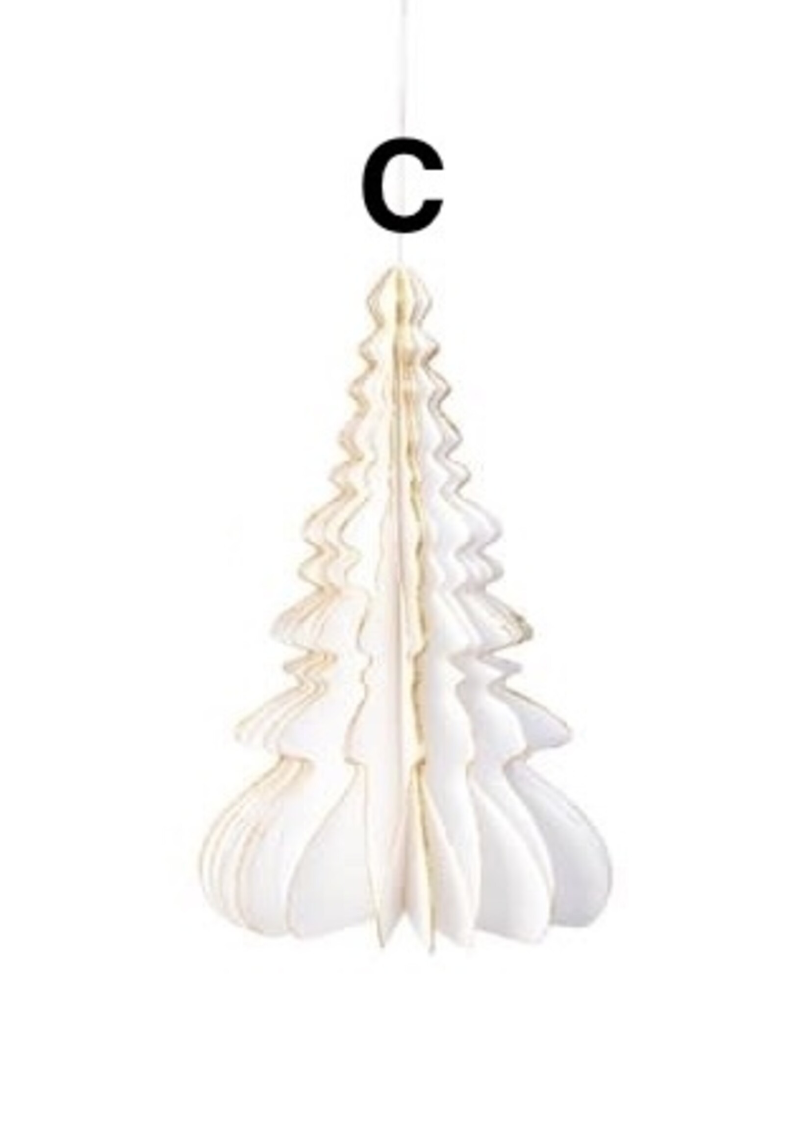 Decoris Green, Blue, Cream - Tree Paper Honeycomb Hanging Decoration 28cm (Price is for one)
