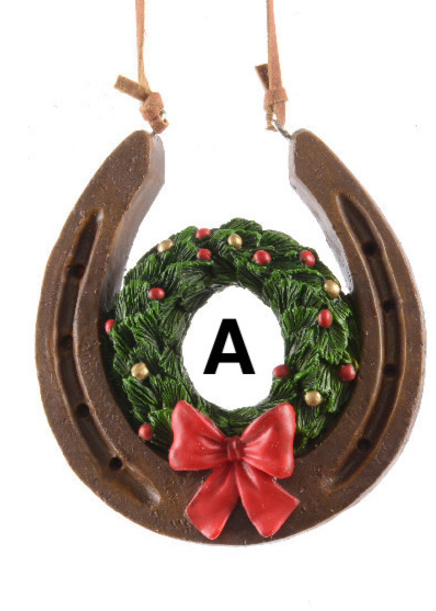Decoris Poly Horse Shoe with hanger  3 assorted designs  - price each