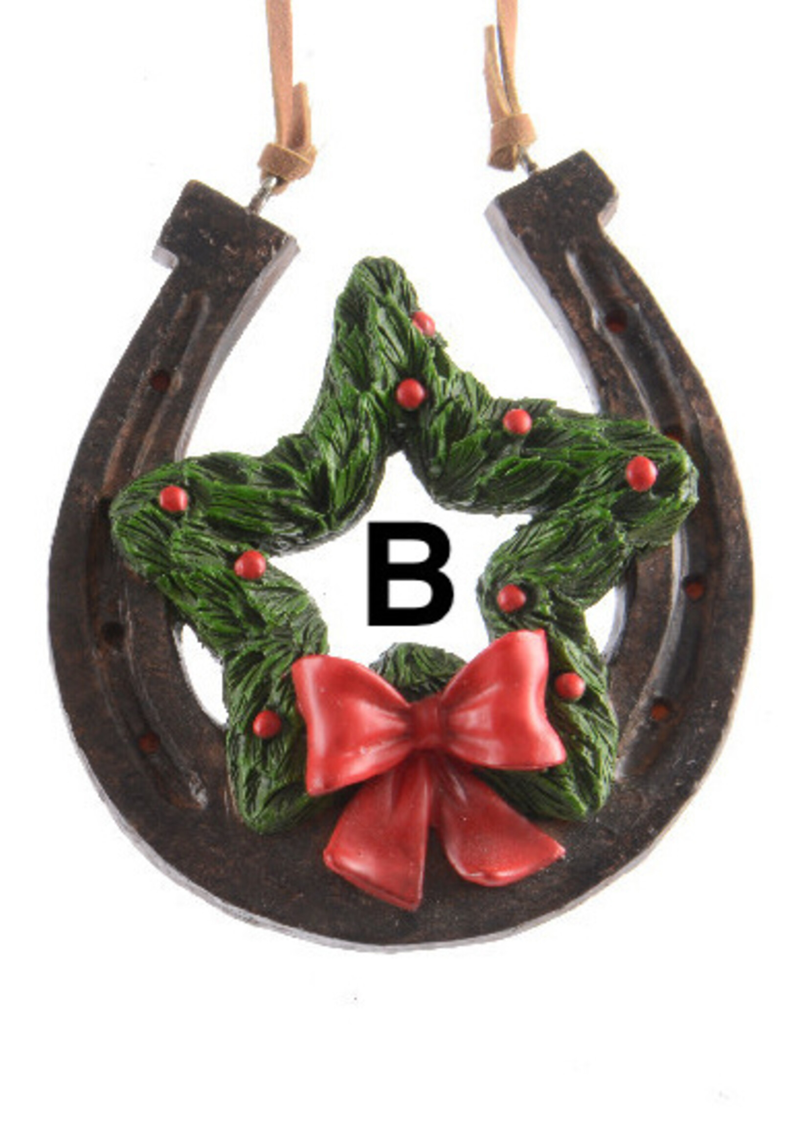 Decoris Poly Horse Shoe with hanger  3 assorted designs  - price each