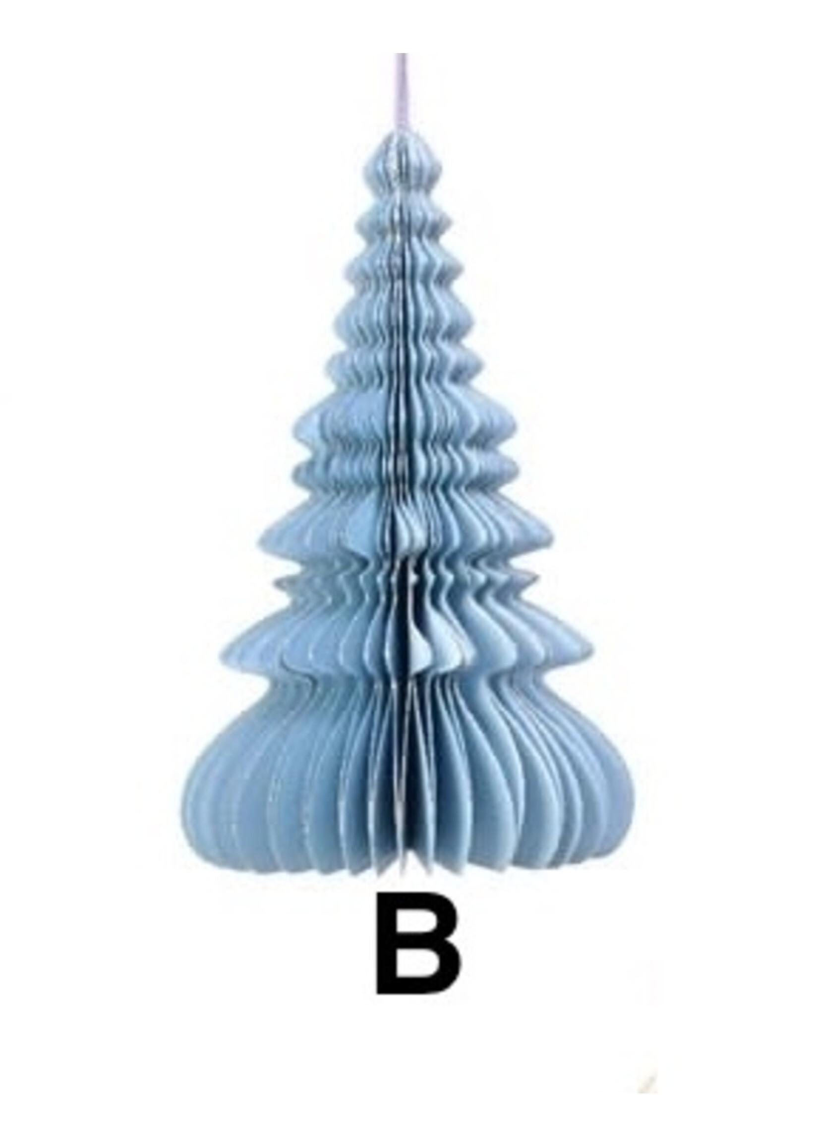 Decoris Green, Blue, Cream - Tree Paper Honeycomb Hanging Decoration 15cm (Price is for one)