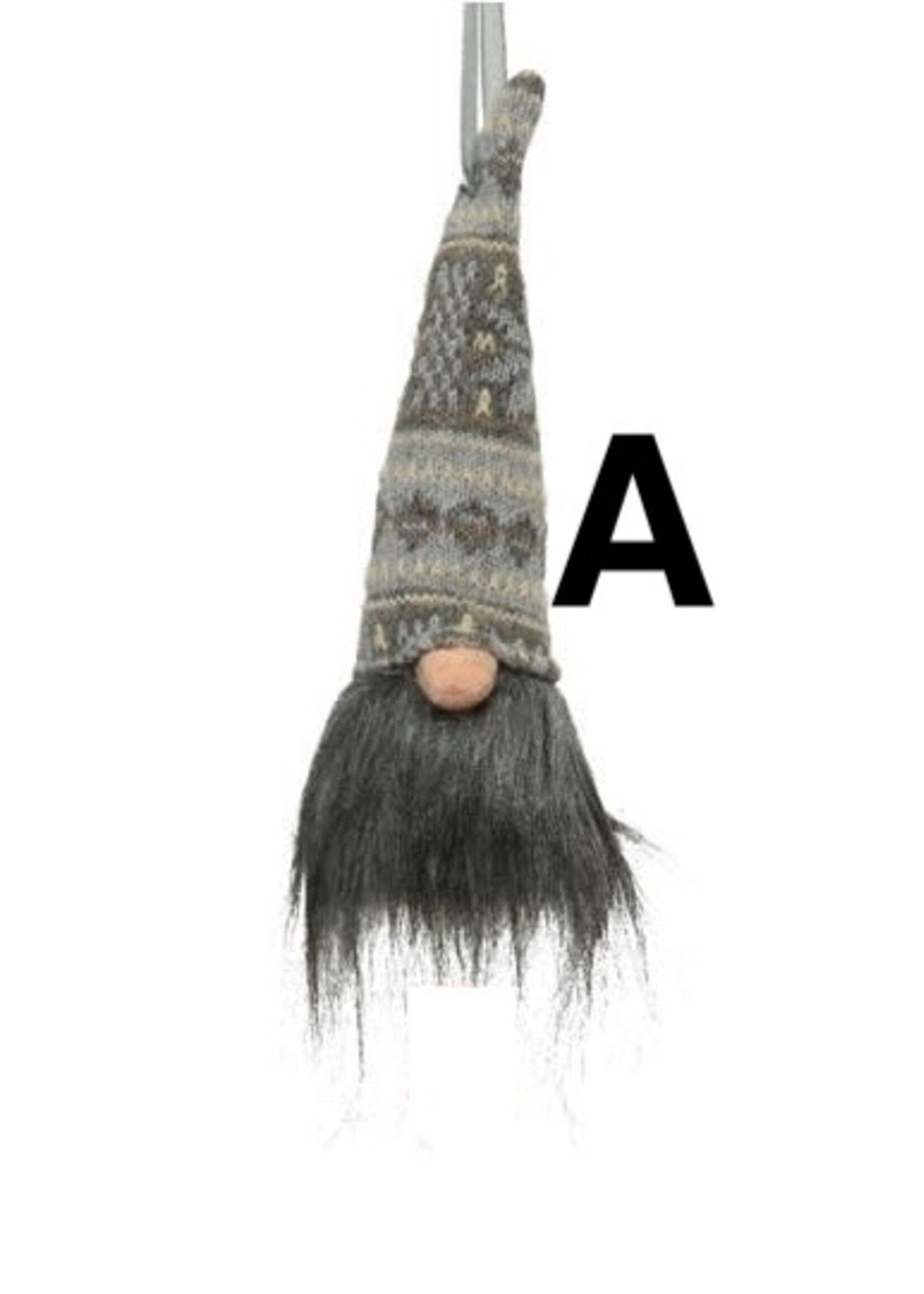 Decoris Hanging Grey Gnome - three designs price is for one approx 23cm  x 6cm