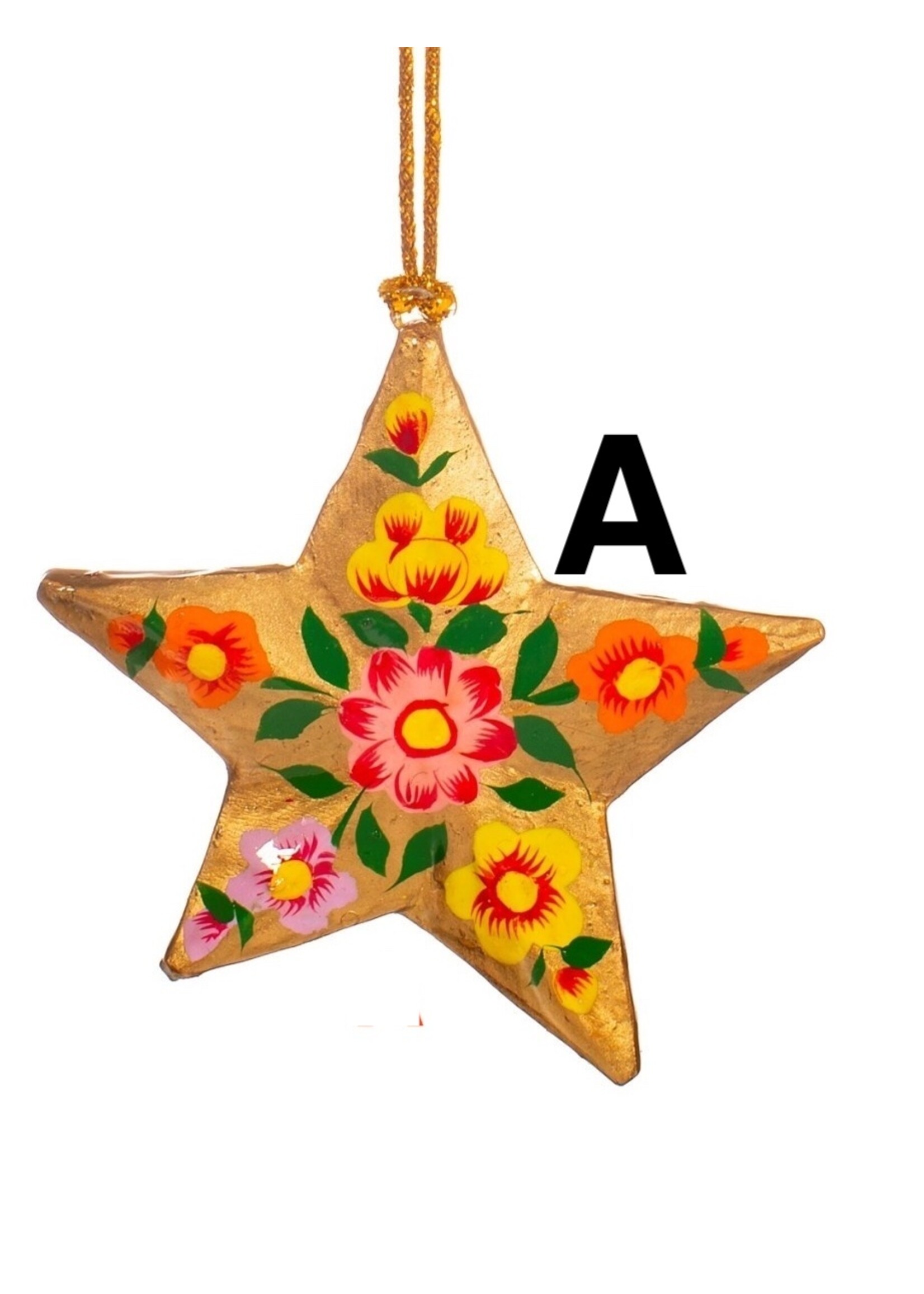 Sass & Belle Kashmiri Paper Mache Floral Star Assorted