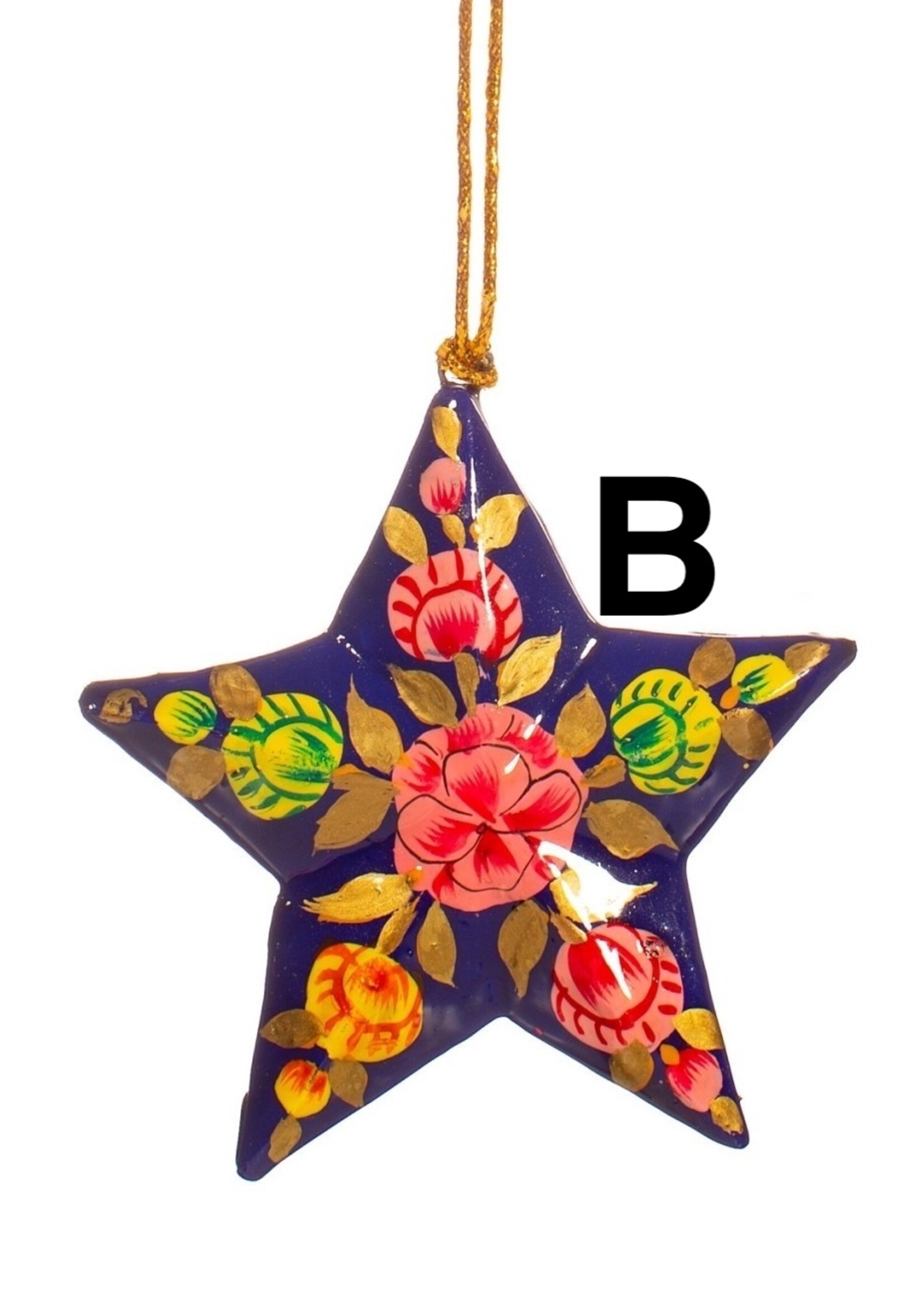 Sass & Belle Kashmiri Paper Mache Floral Star Assorted