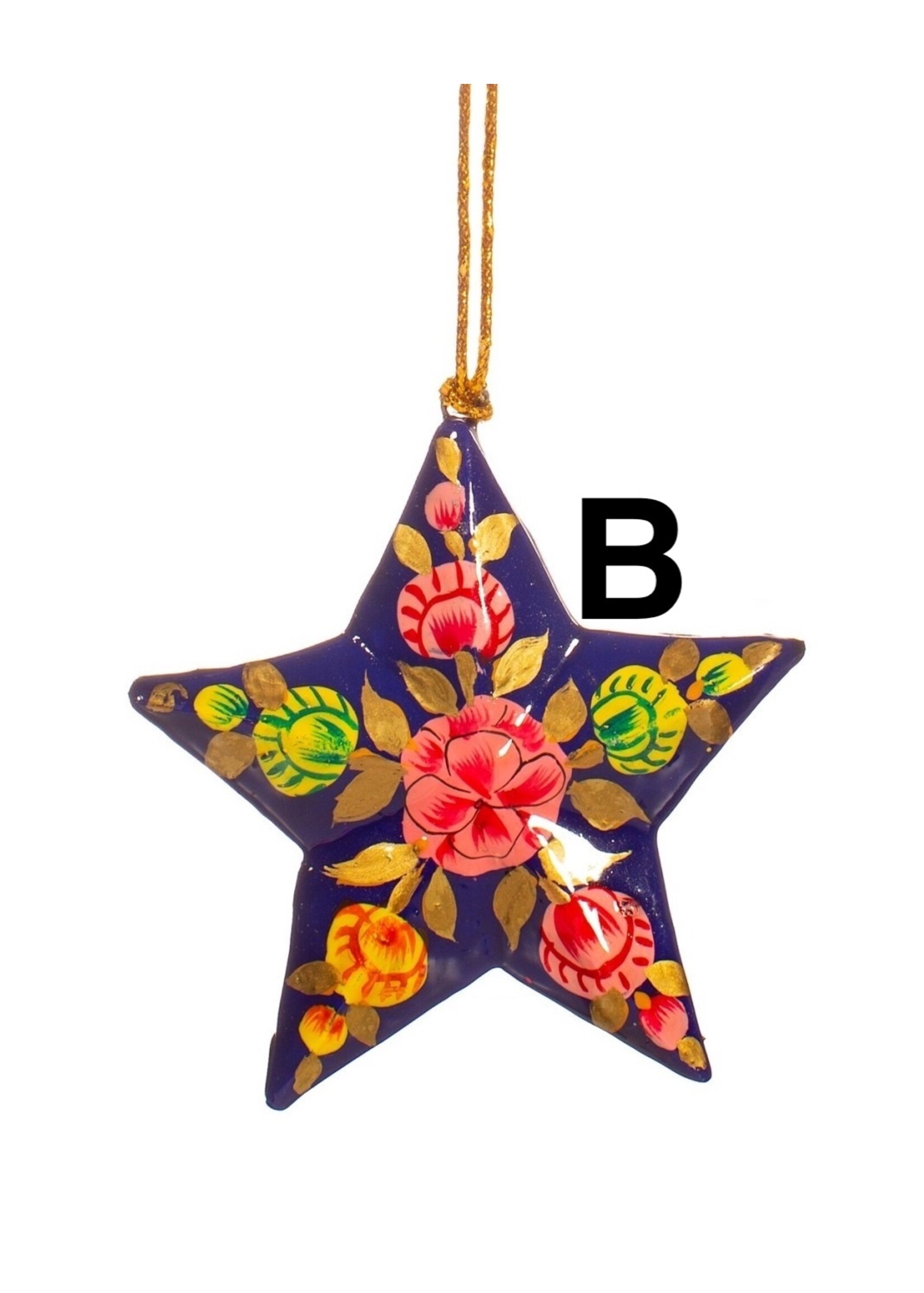 Sass & Belle Kashmiri Paper Mache Floral Star Assorted