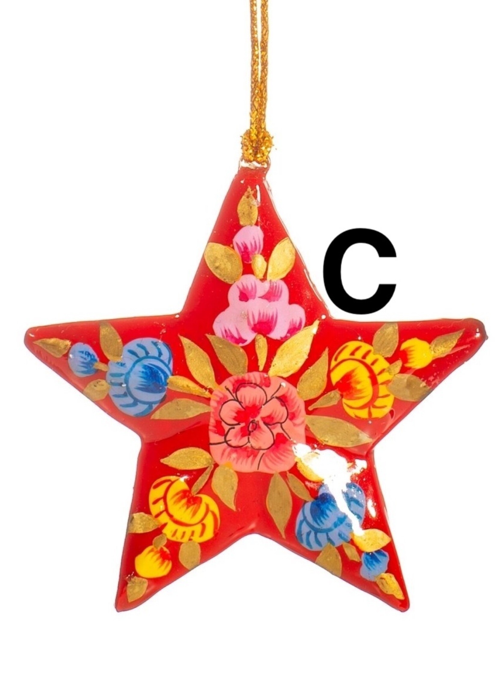 Sass & Belle Kashmiri Paper Mache Floral Star Assorted