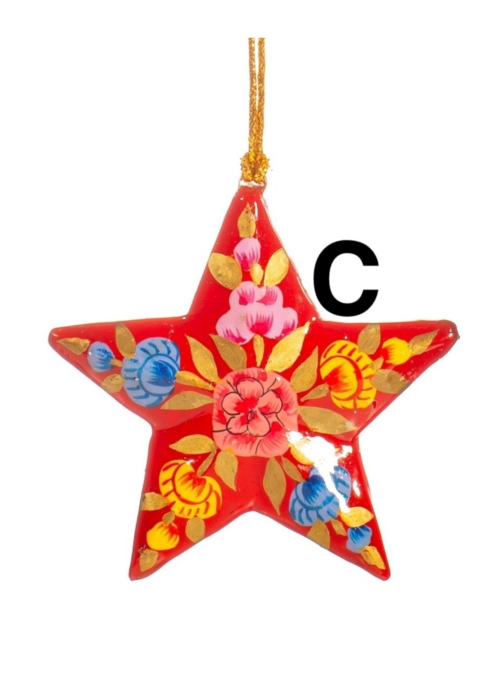 Sass & Belle Kashmiri Paper Mache Floral Star Assorted