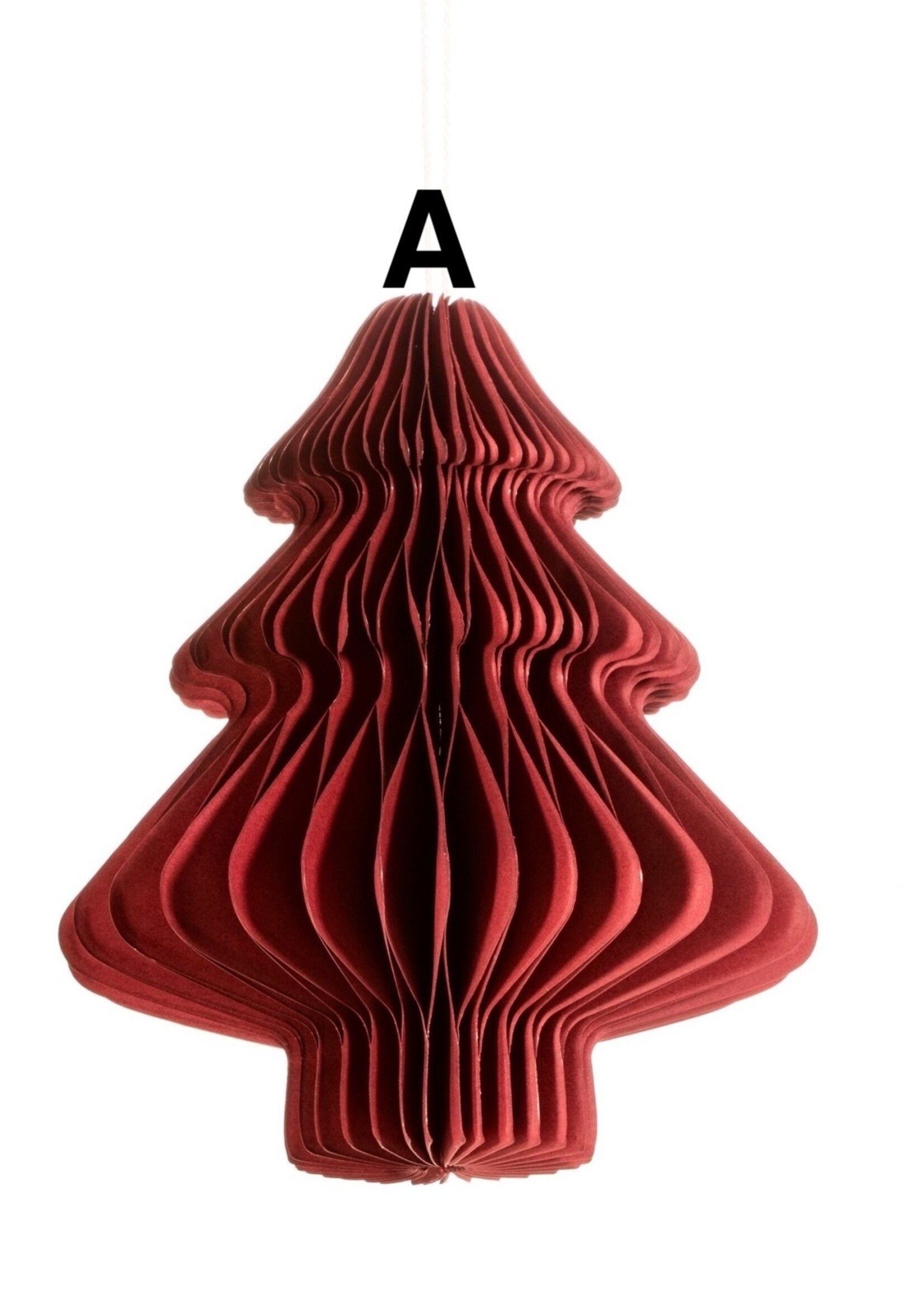 Sass & Belle Deep Red Tree or Diamond Paper Honeycomb Hanging Decoration (price is for one)