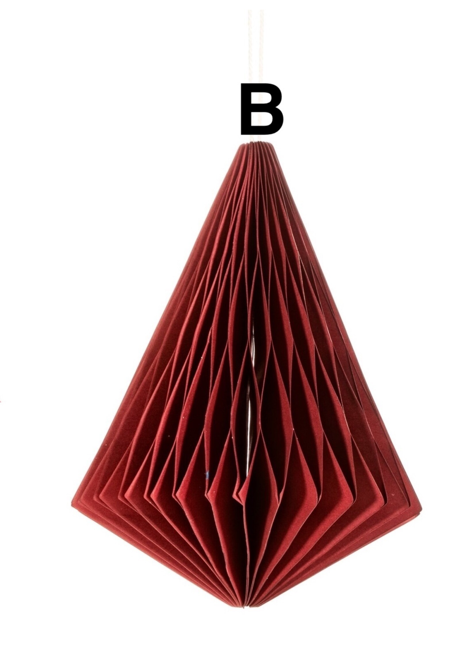 Sass & Belle Deep Red Tree or Diamond Paper Honeycomb Hanging Decoration (price is for one)