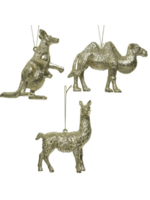 Kaemingk Hanging Gold Animals - choice of 3 including Alpaca, Camel and Kangeroo