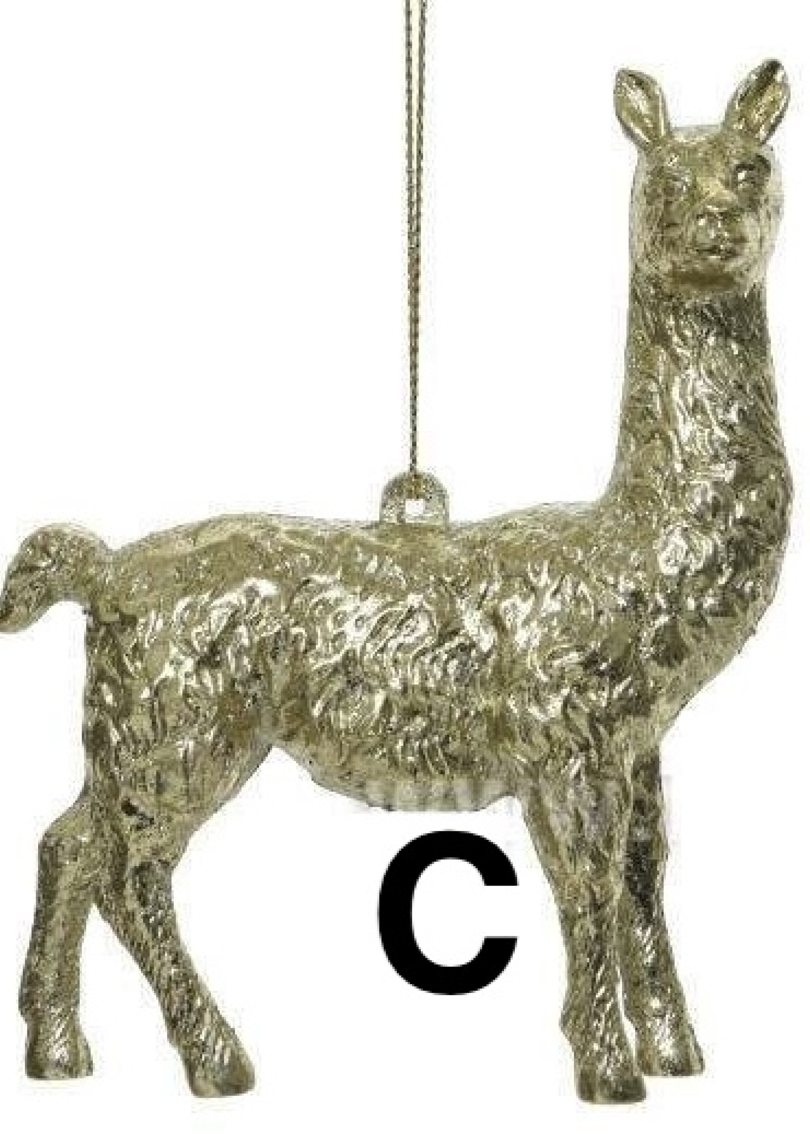 Kaemingk Hanging Gold Animals - choice of 3 including Alpaca, Camel and Kangeroo