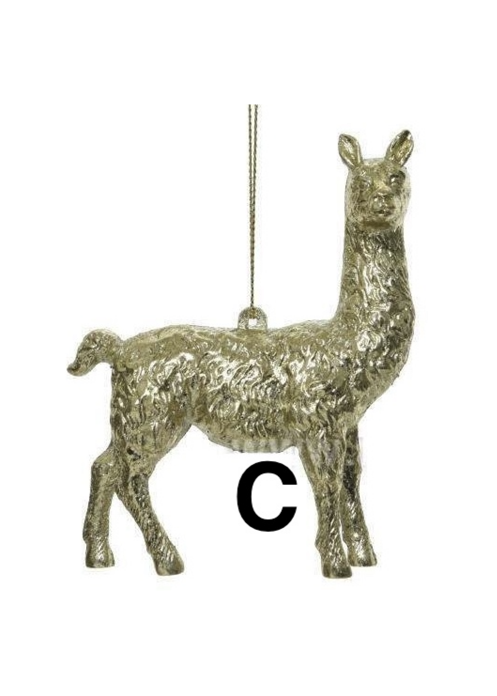 Kaemingk Hanging Gold Animals - choice of 3 including Alpaca, Camel and Kangeroo
