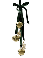 Decoris Green Velvet Hanging Bells