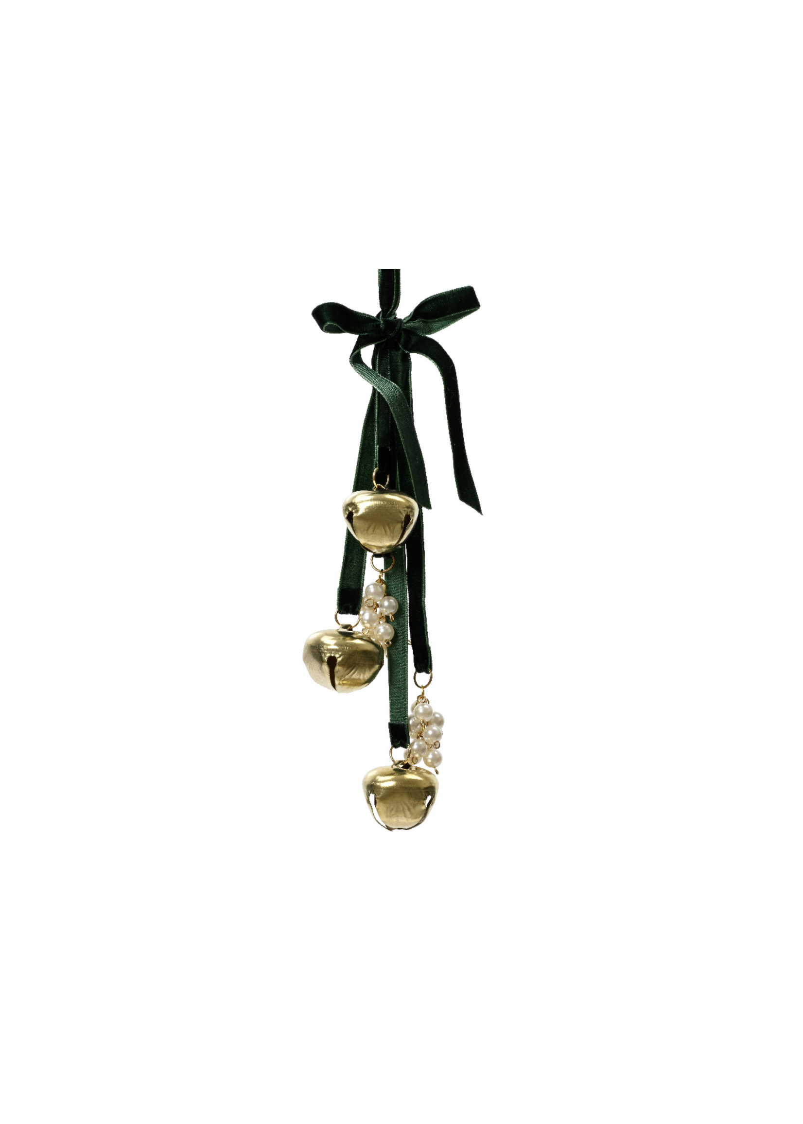 Decoris Green Velvet Hanging Bells