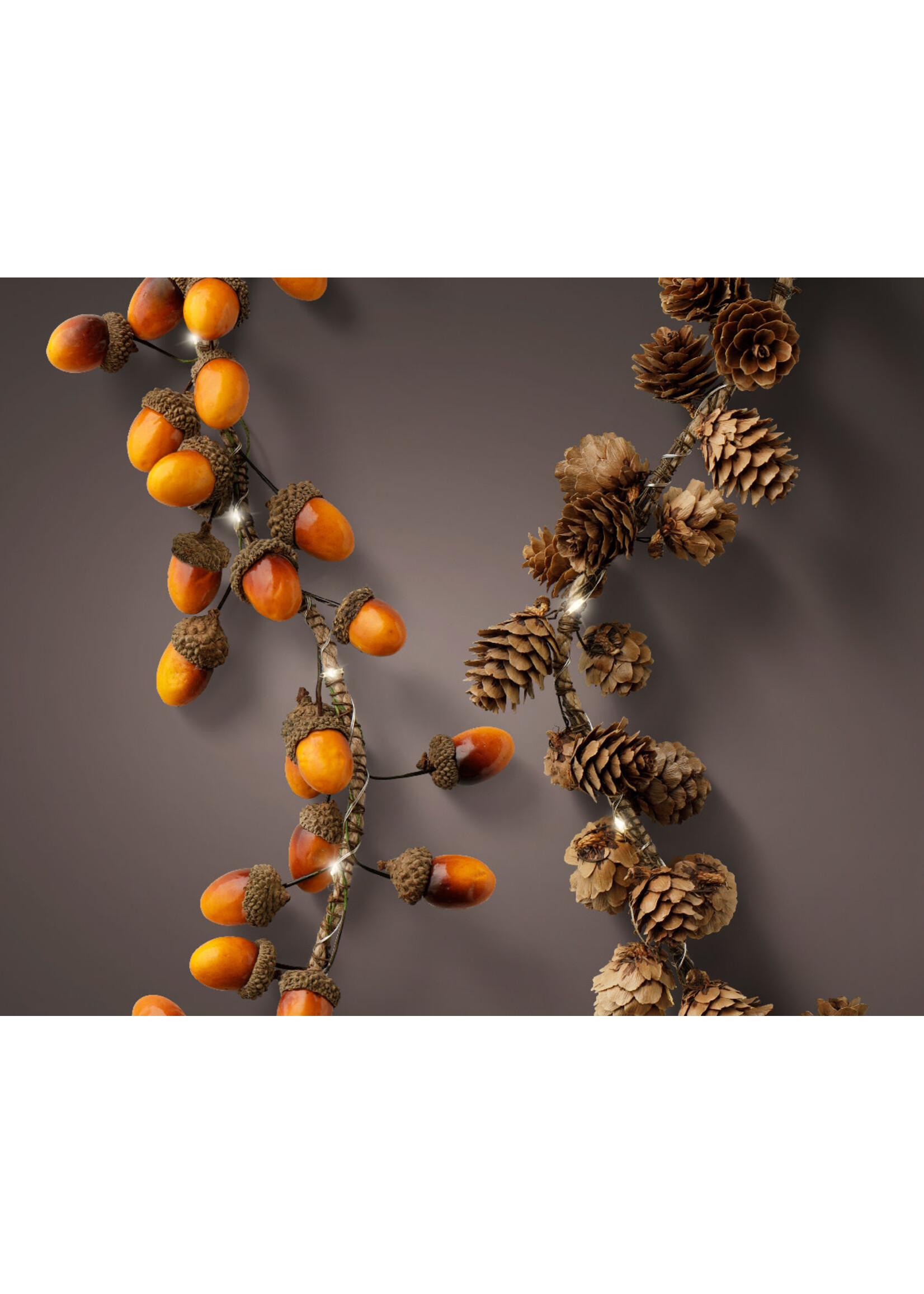 Lumineo Pinecone or Acorn LED Garland 1.1m 15 Lights - Price is for one