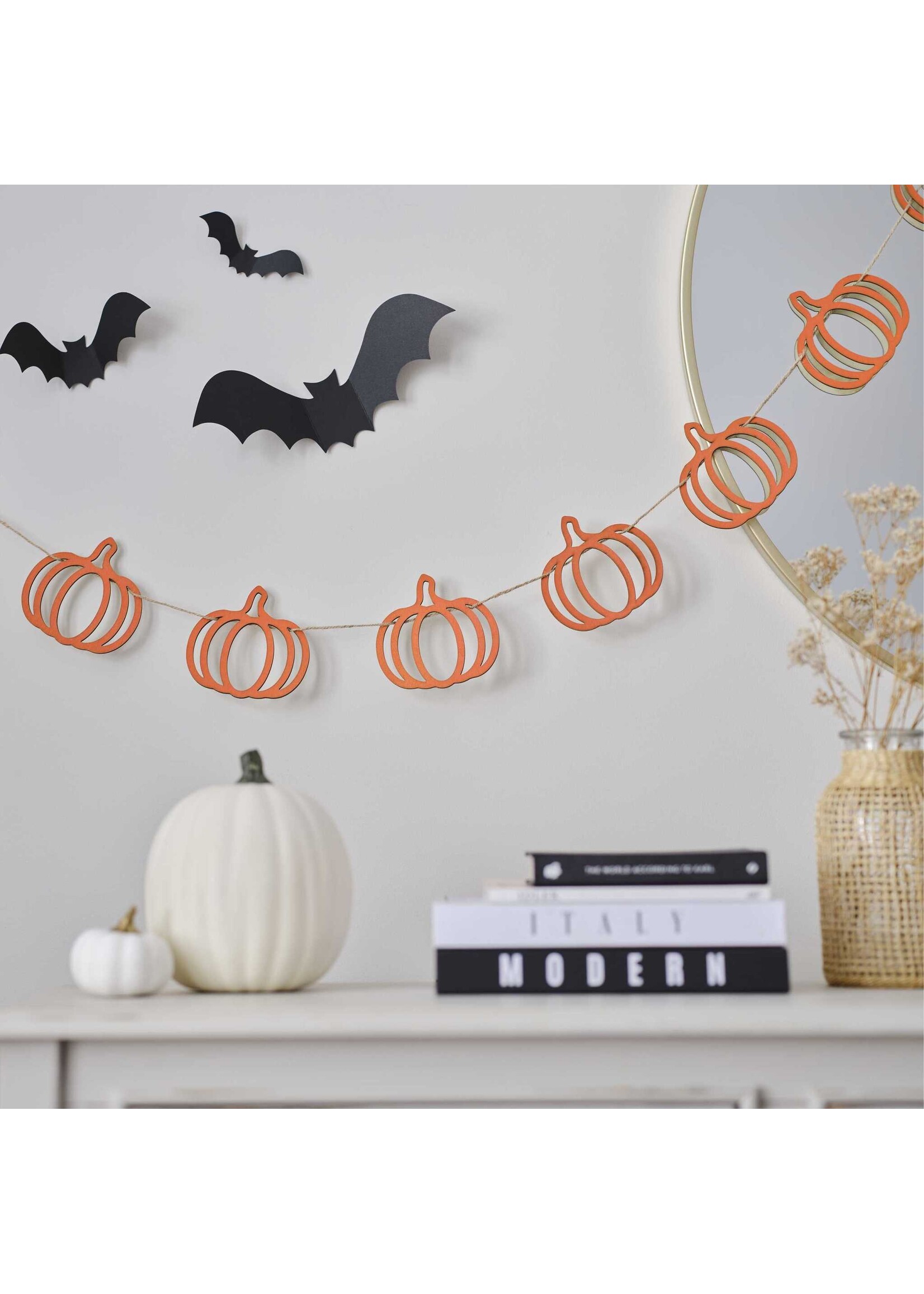 Ginger Ray Orange Wooden Pumpkin Halloween Bunting