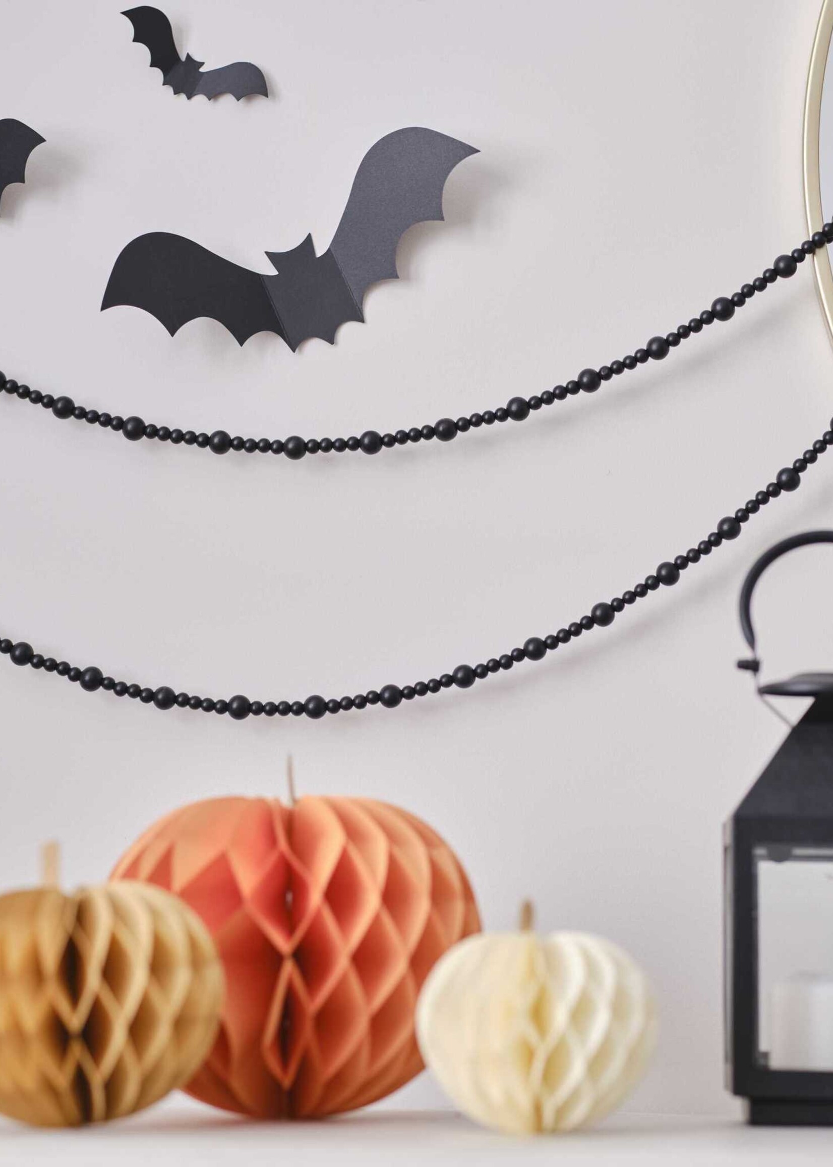 Ginger Ray Black Wooden Bead Halloween Garland