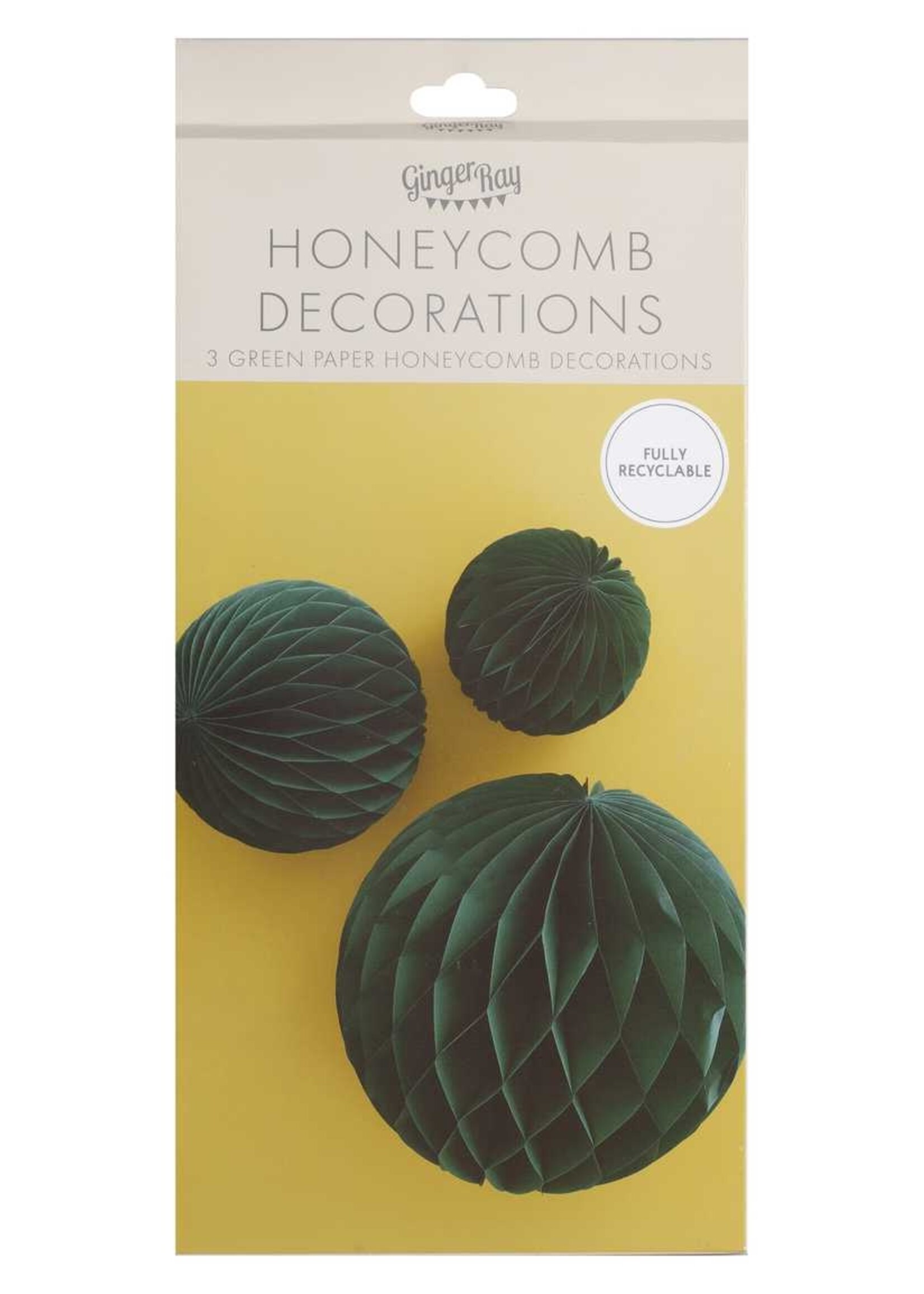 Ginger Ray Green Honeycomb Paper Decorations