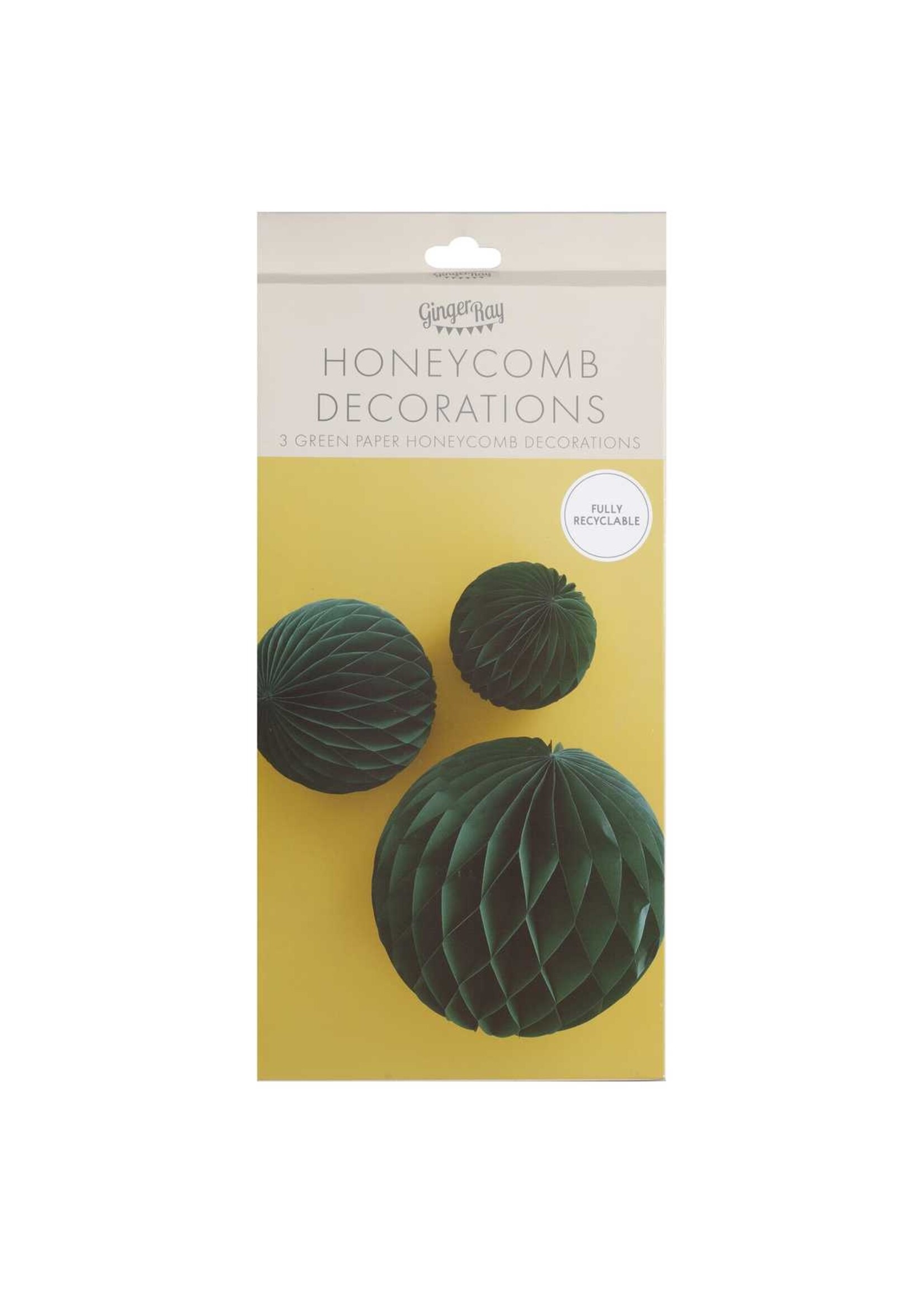 Ginger Ray Green Honeycomb Paper Decorations