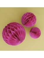 Ginger Ray Fuchsia Honeycomb Paper Decorations 3 pack