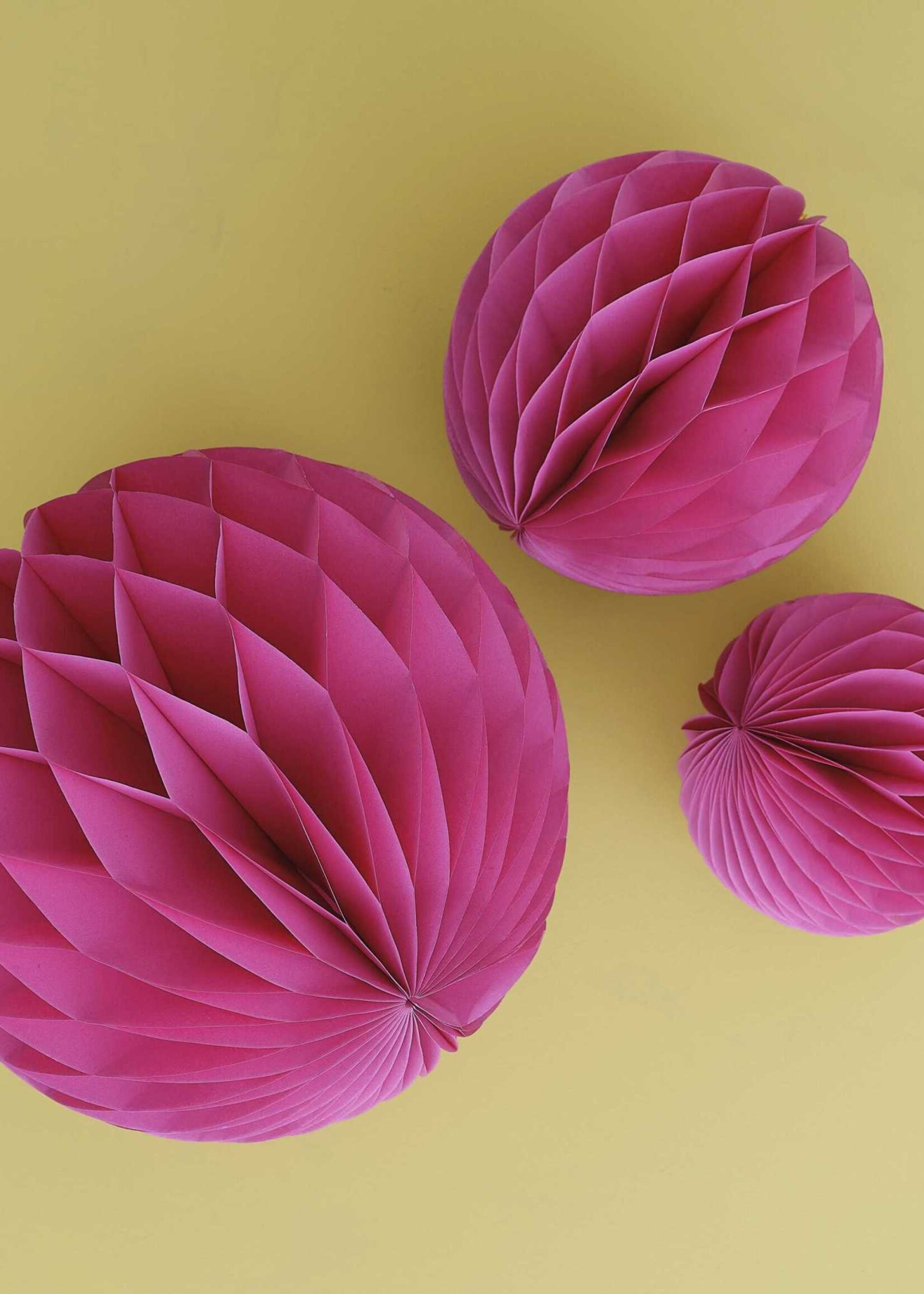 Ginger Ray Fuchsia Honeycomb Paper Decorations 3pack