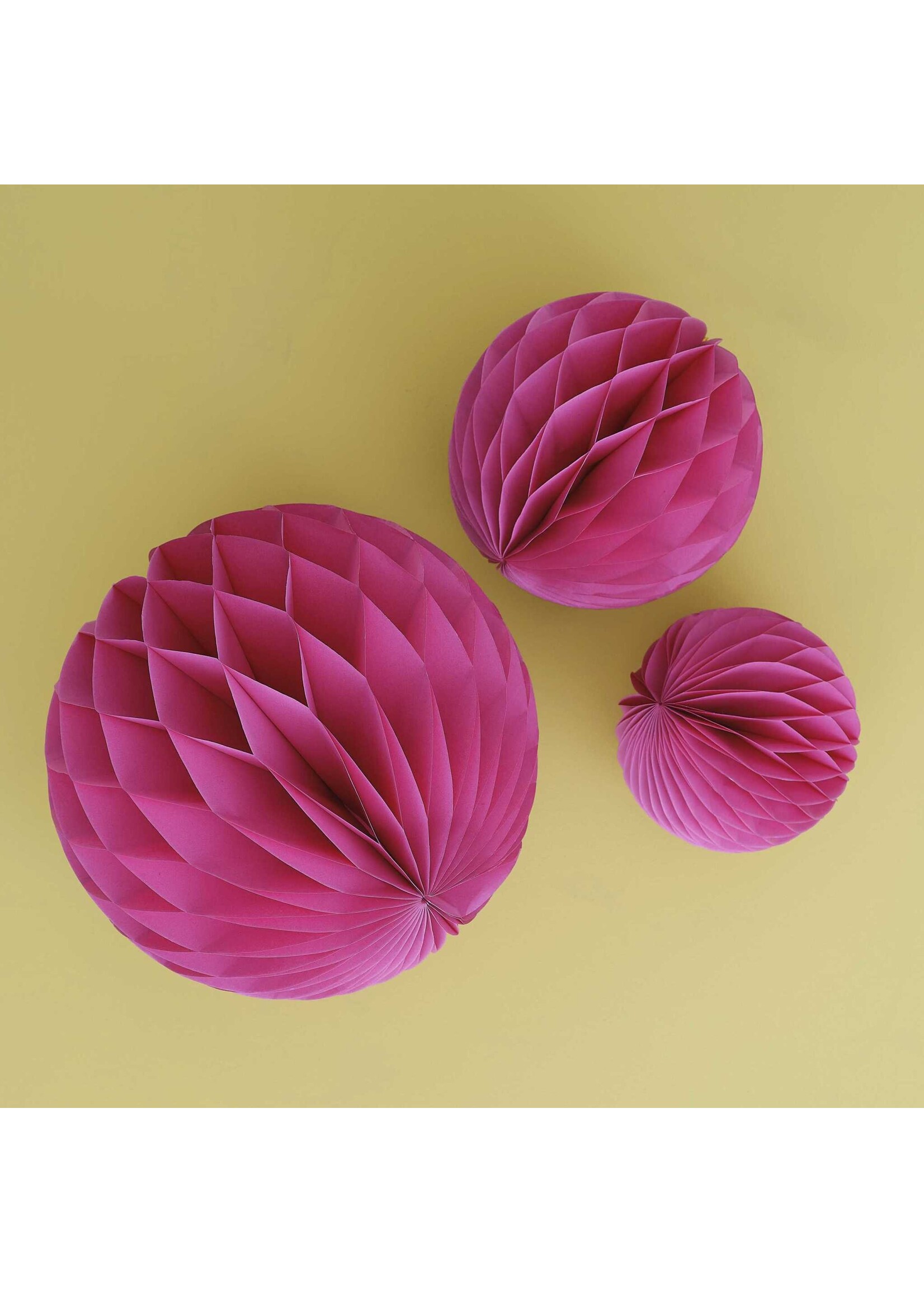 Ginger Ray Fuchsia Honeycomb Paper Decorations 3pack