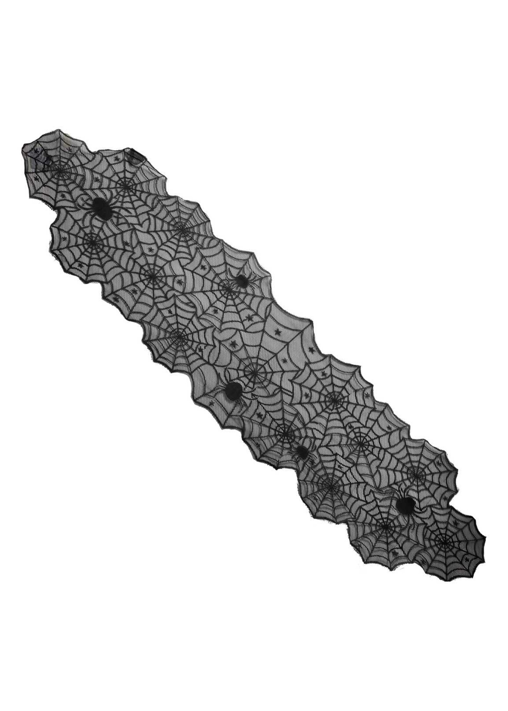 Ginger Ray Black Spider Web Halloween Table Runner 175cm