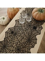 Ginger Ray Black Spider Web Halloween Table Runner 175cm
