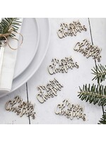 Ginger Ray Wooden Merry Christmas Table Confetti 20pack