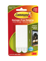 3M - Command Command Large Picture Strips 4 Sets of White Strips