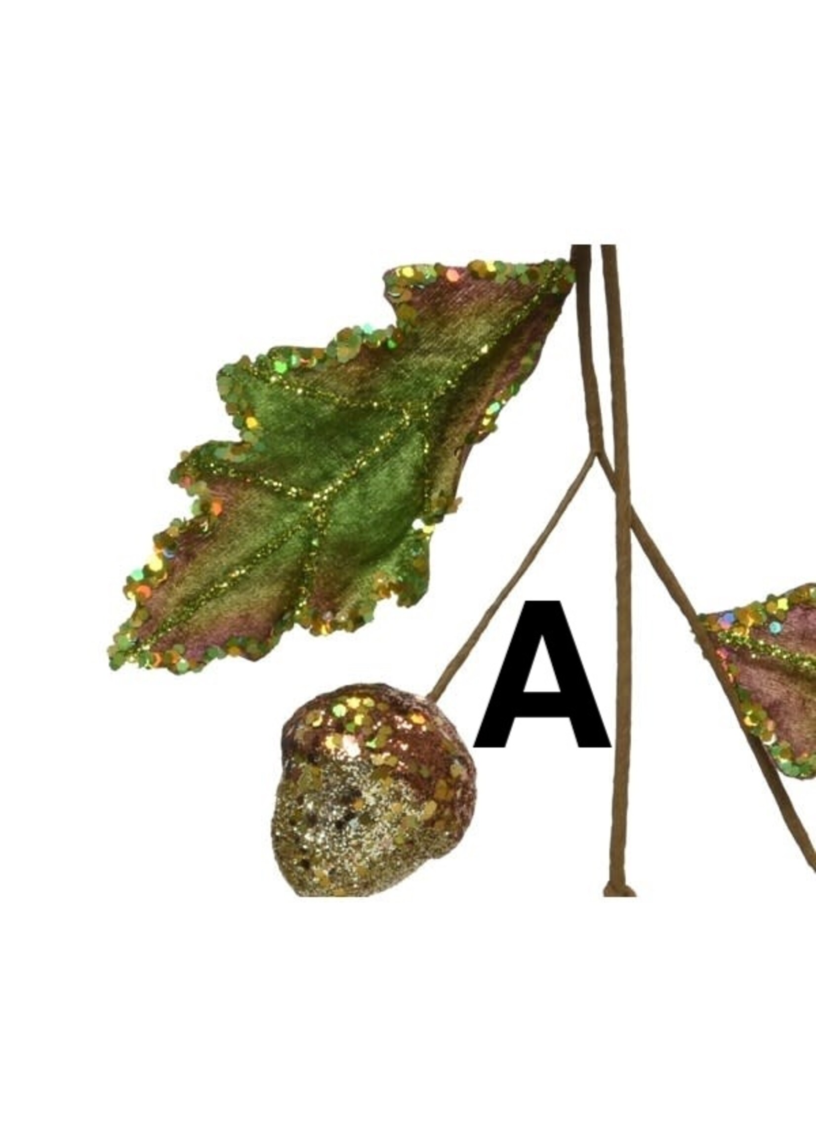 Decoris Autumn Glittery Oak Leaf Garland  - Green or Brown