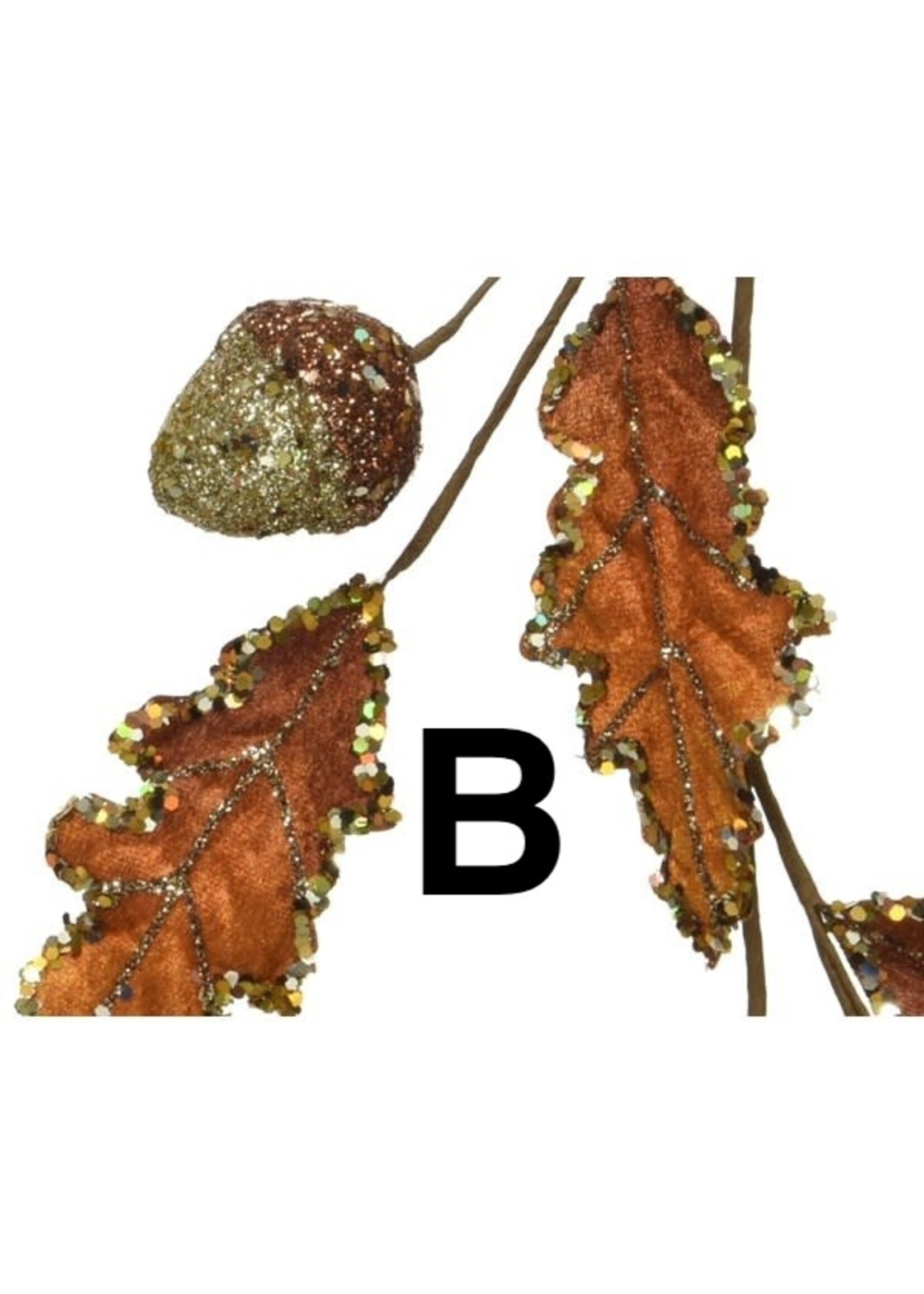 Decoris Autumn Glittery Oak Leaf Garland  - Green or Brown