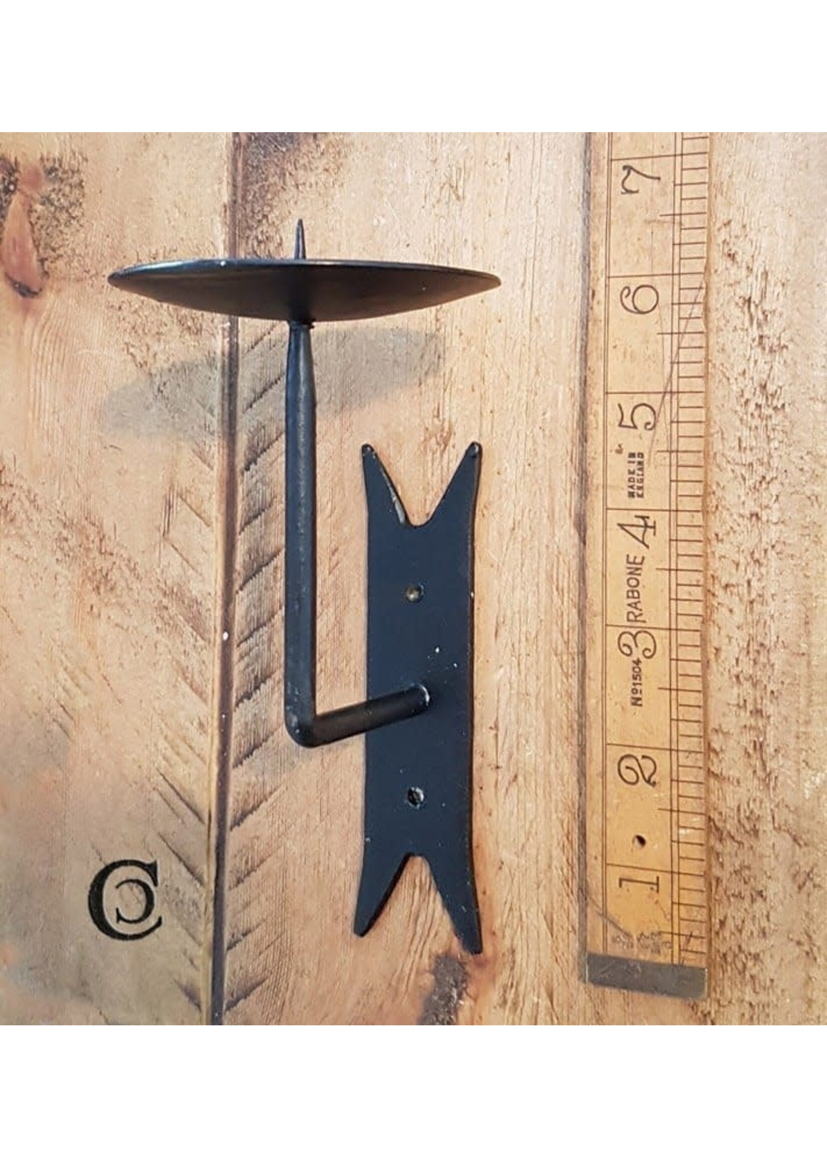 Cottingham Collection Wall mounted candle holder black waxed 6" x 3"