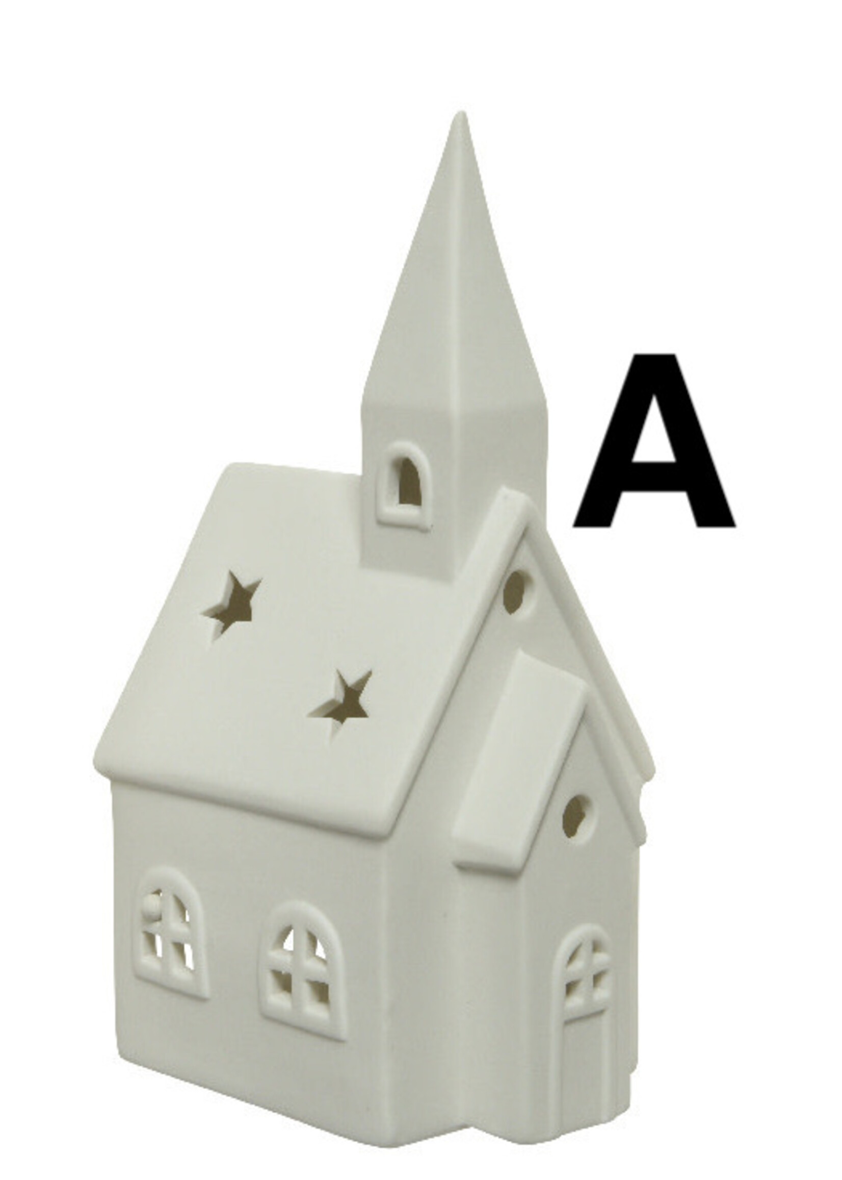 Decoris Matt White House Tealight Holder - 3 Designs