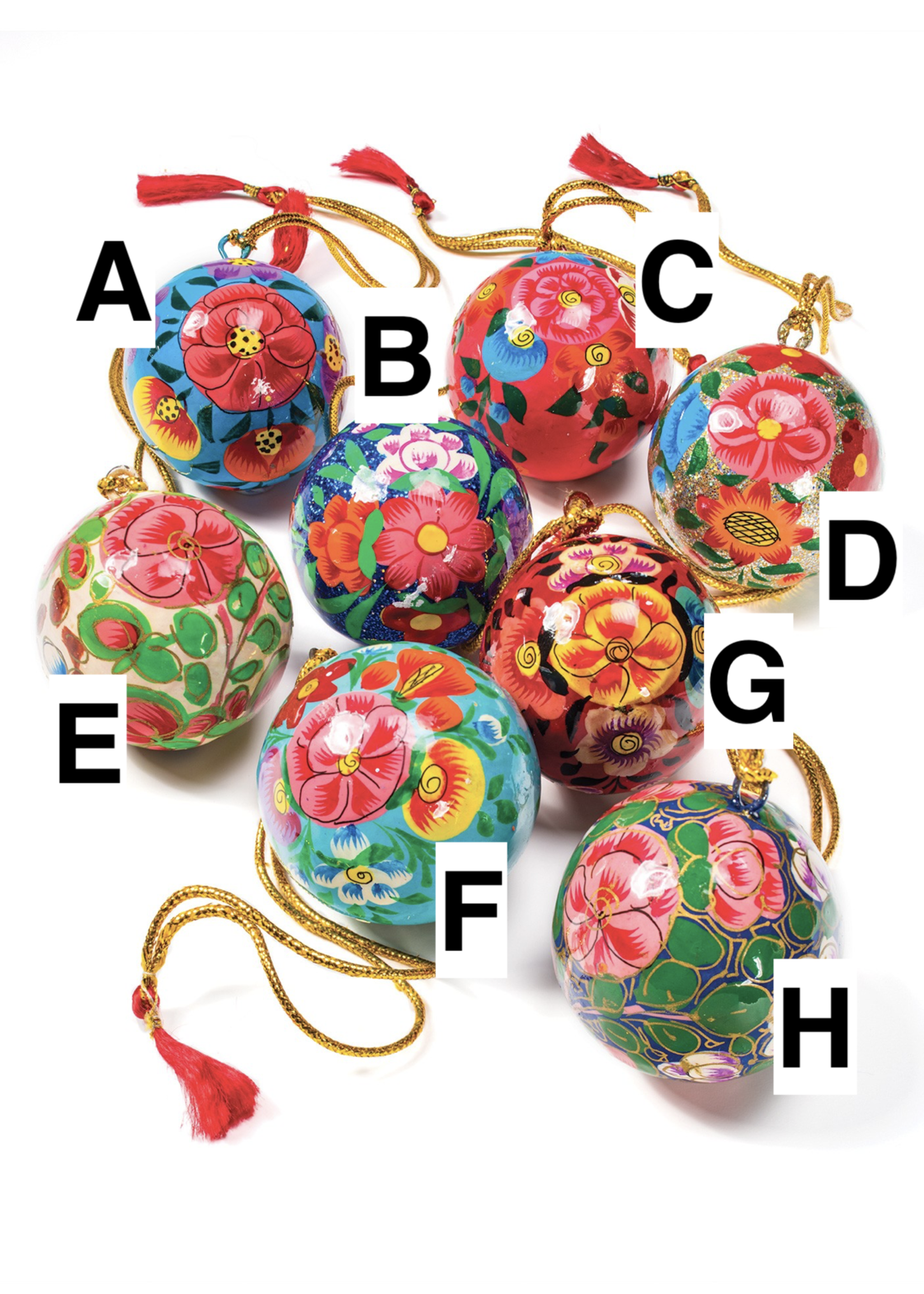 Namaste Hand Painted Papier Mache Bauble 4cm