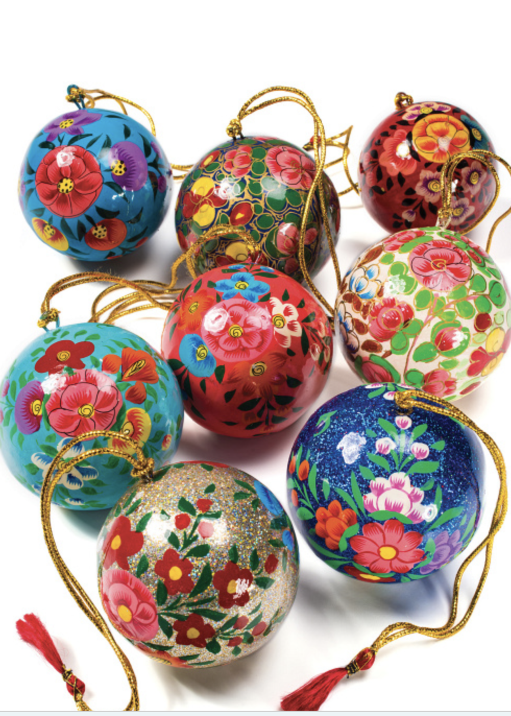 Namaste Hand Painted Papier Mache Bauble 6cm