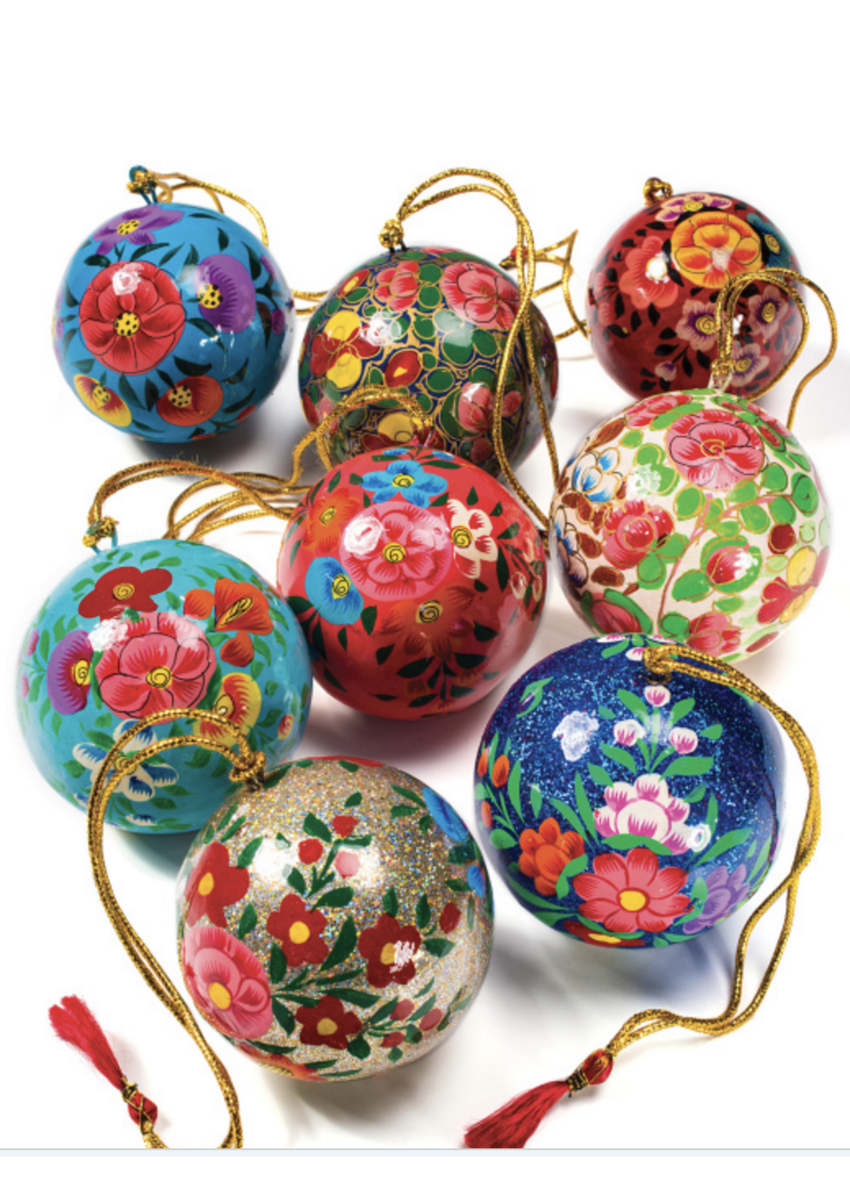 Namaste Hand Painted Papier Mache Bauble 6cm