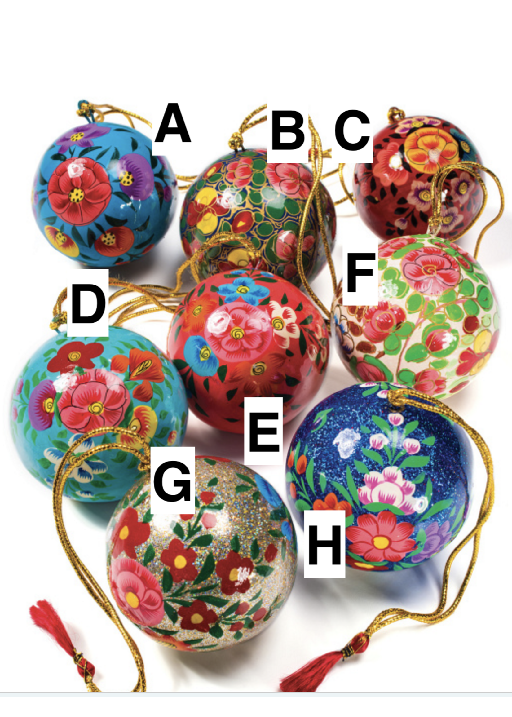 Namaste Hand Painted Papier Mache Bauble 6cm