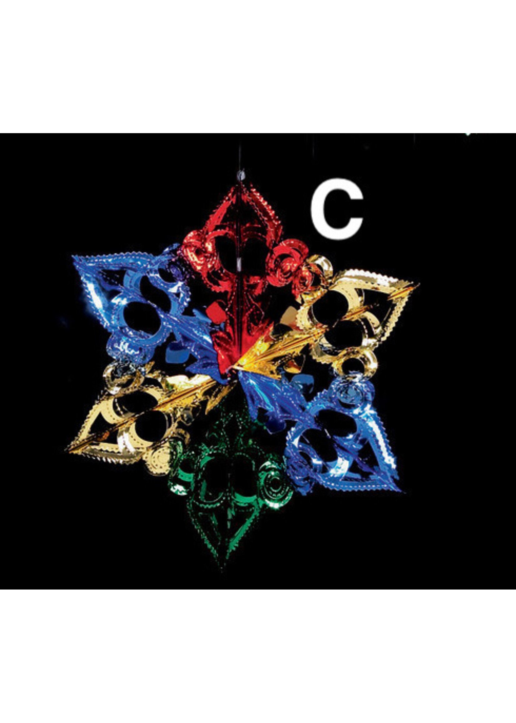 Premier Foil Decoration - Green / red / gold and Blue 40 cm