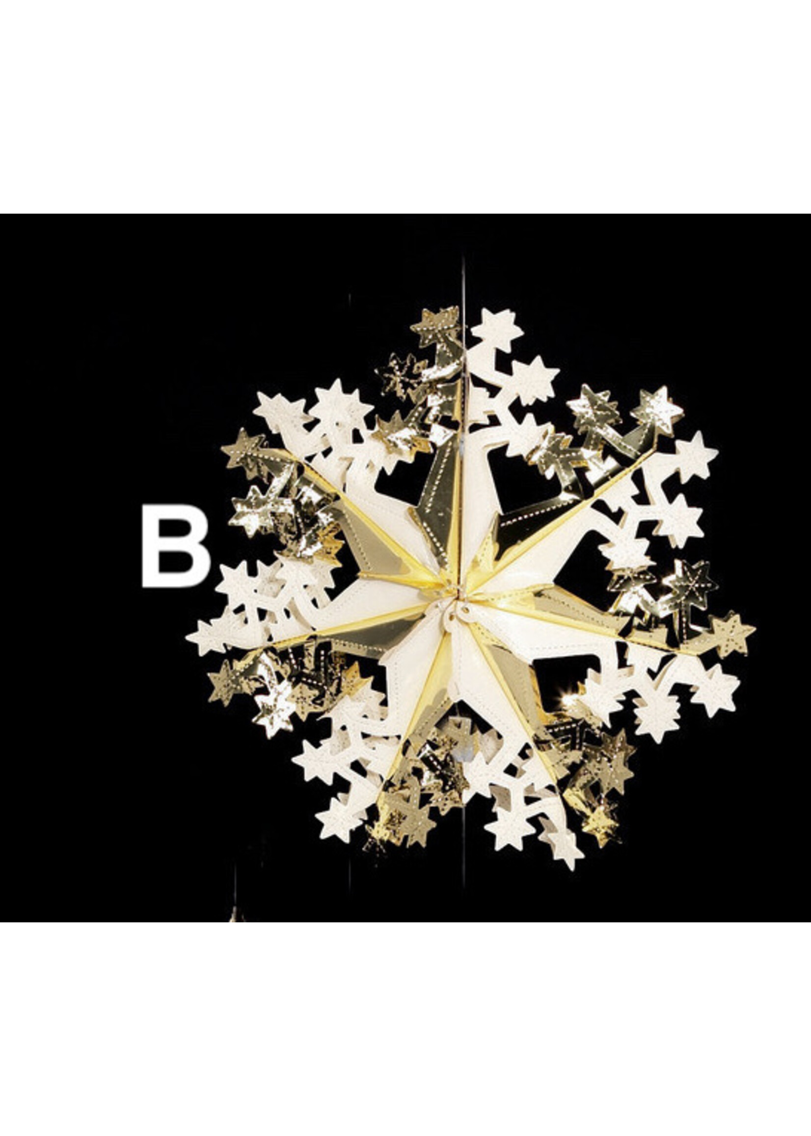 Premier Retro Christmas Foil Decoration - Gold & Cream 40 cm