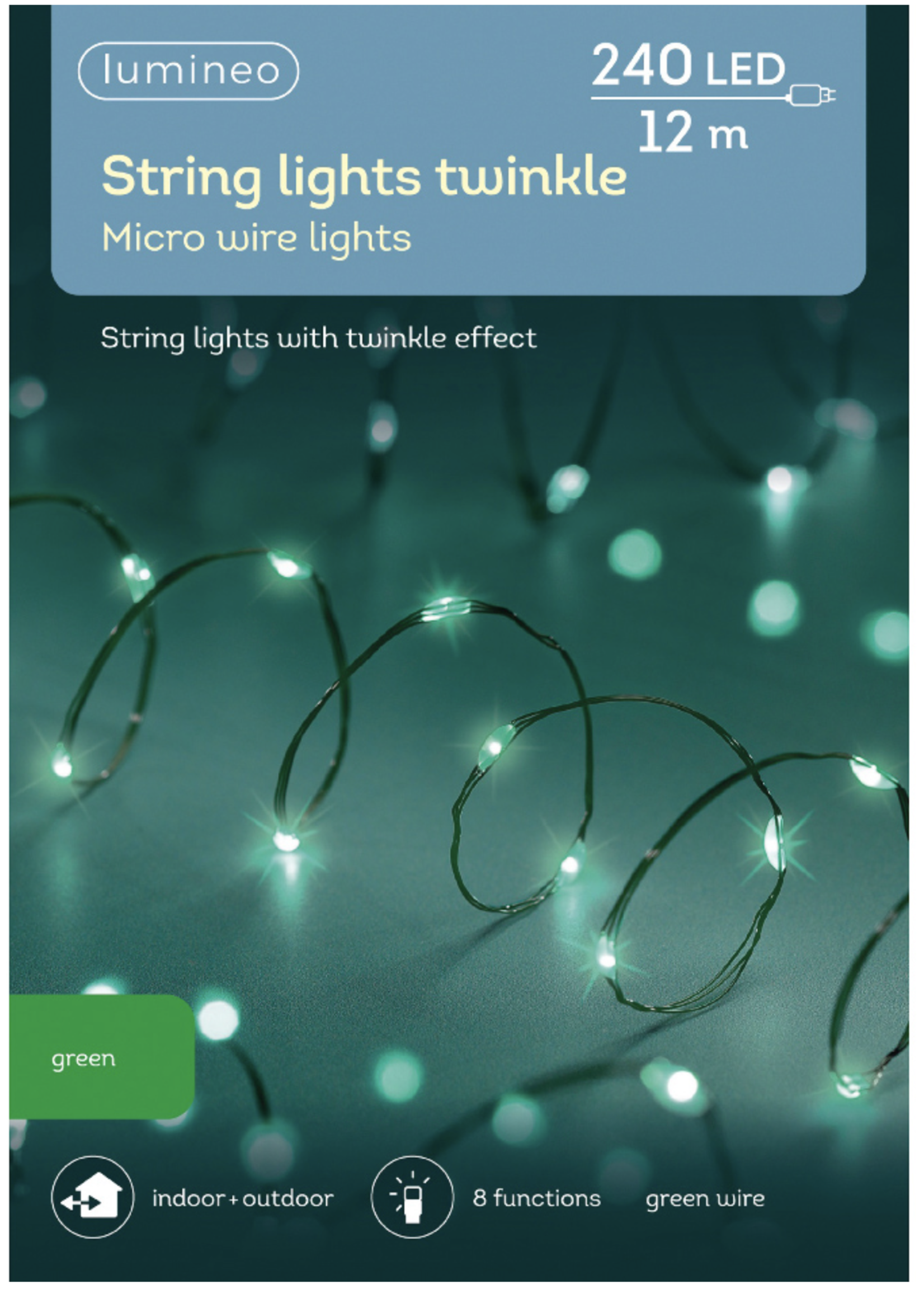 Lumineo Green LED 240 Pin Lights Indoor/Outdoor