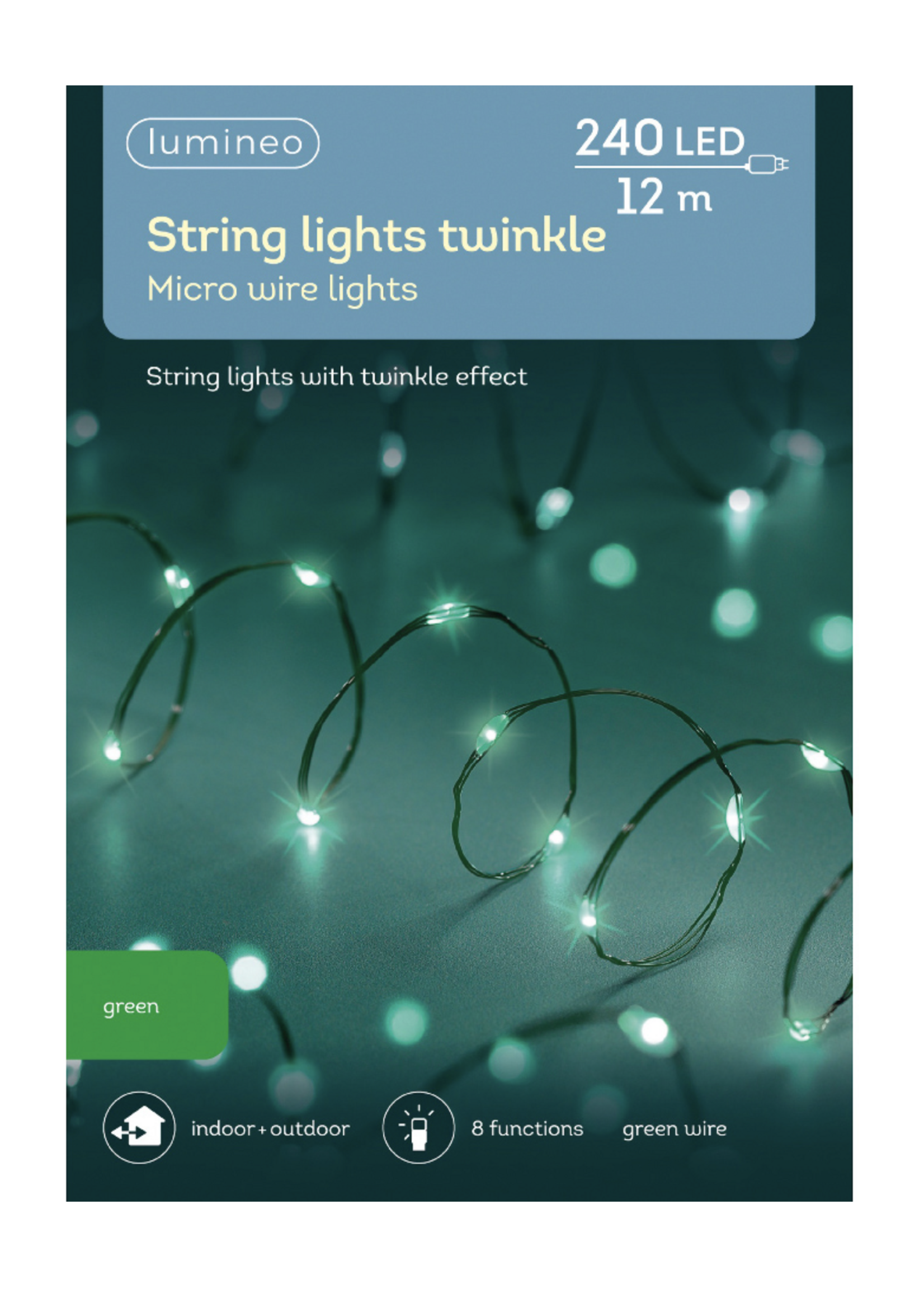 Lumineo Green LED 240 Pin Lights Indoor/Outdoor