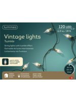 Lumineo Vintage Warm White LED 120 Lights (green cable)  Indoor