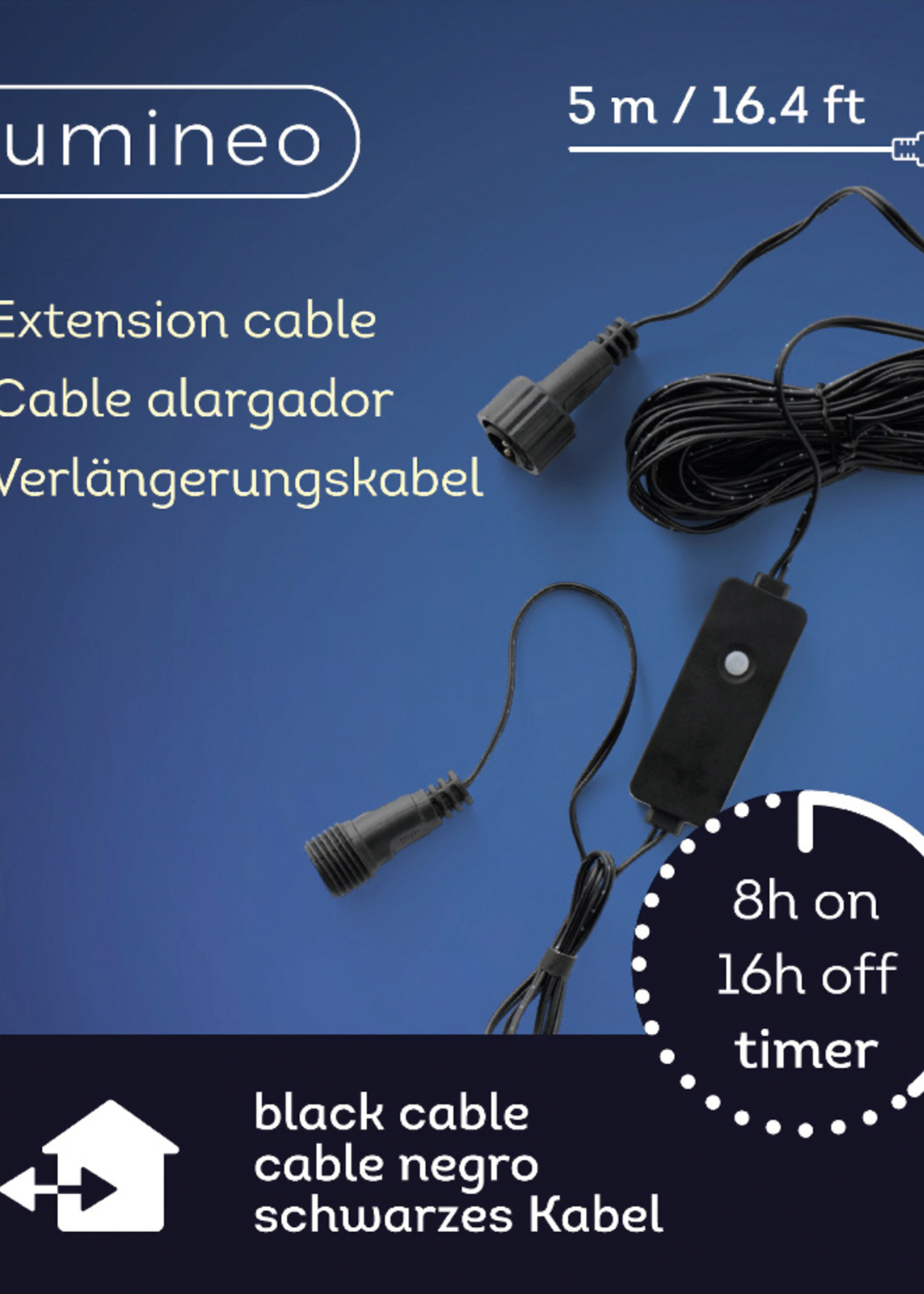 Lumineo Outdoor Light Extension Cable With Timer - 5m